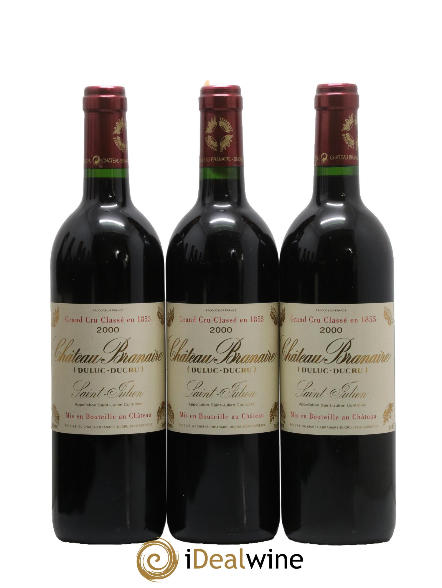 Château Branaire Ducru 4ème Grand Cru Classé 2000 - Posten von 3 Flaschen - 0