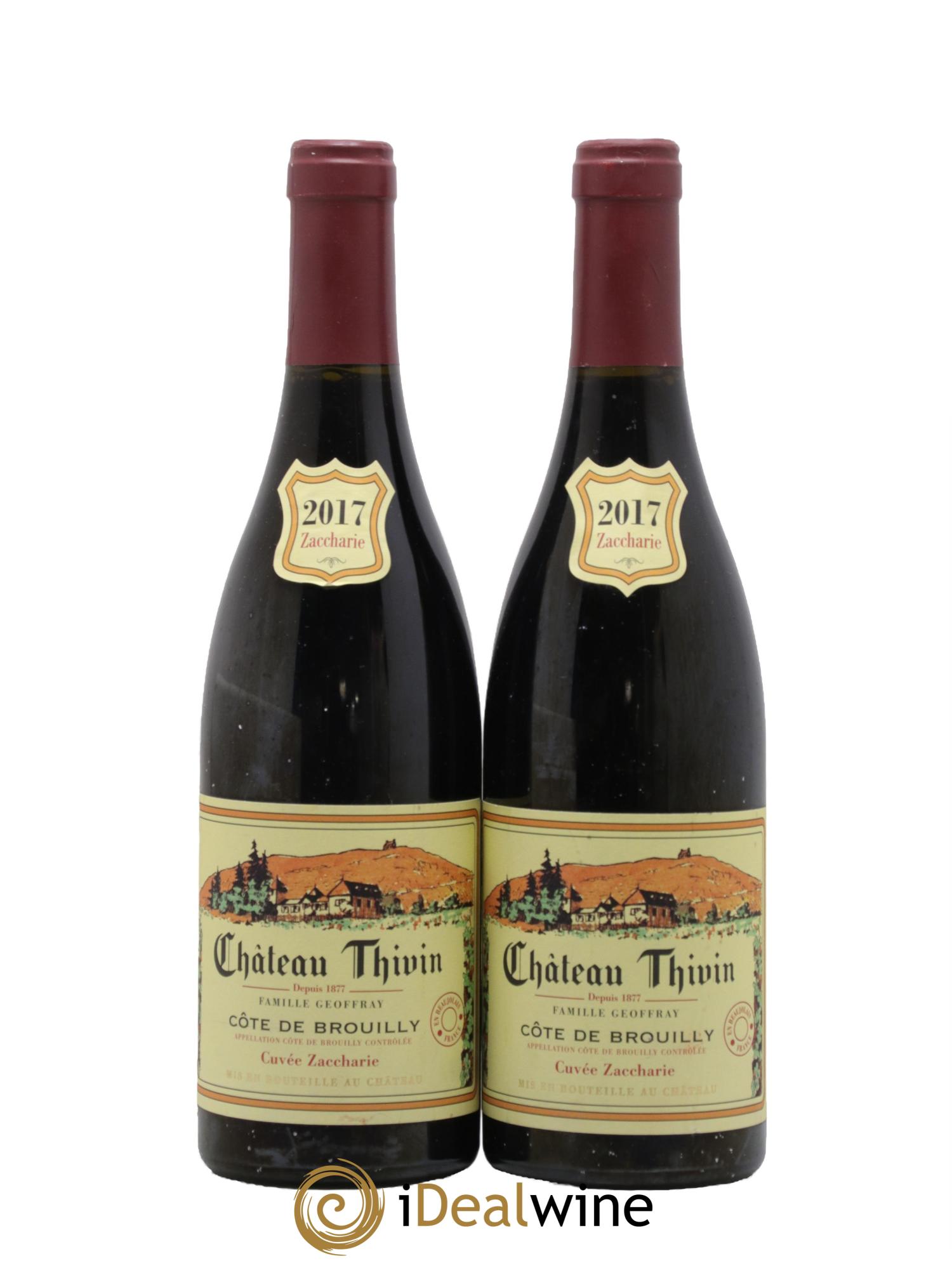 Côte de Brouilly Cuvée Zaccharie Château Thivin 2017 - Lot of 2 bottles - 0