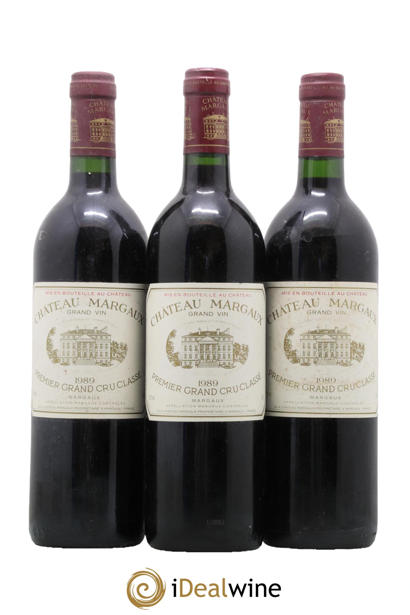 Château Margaux 1er Grand Cru Classé 1989 - Posten von 3 Flaschen - 0