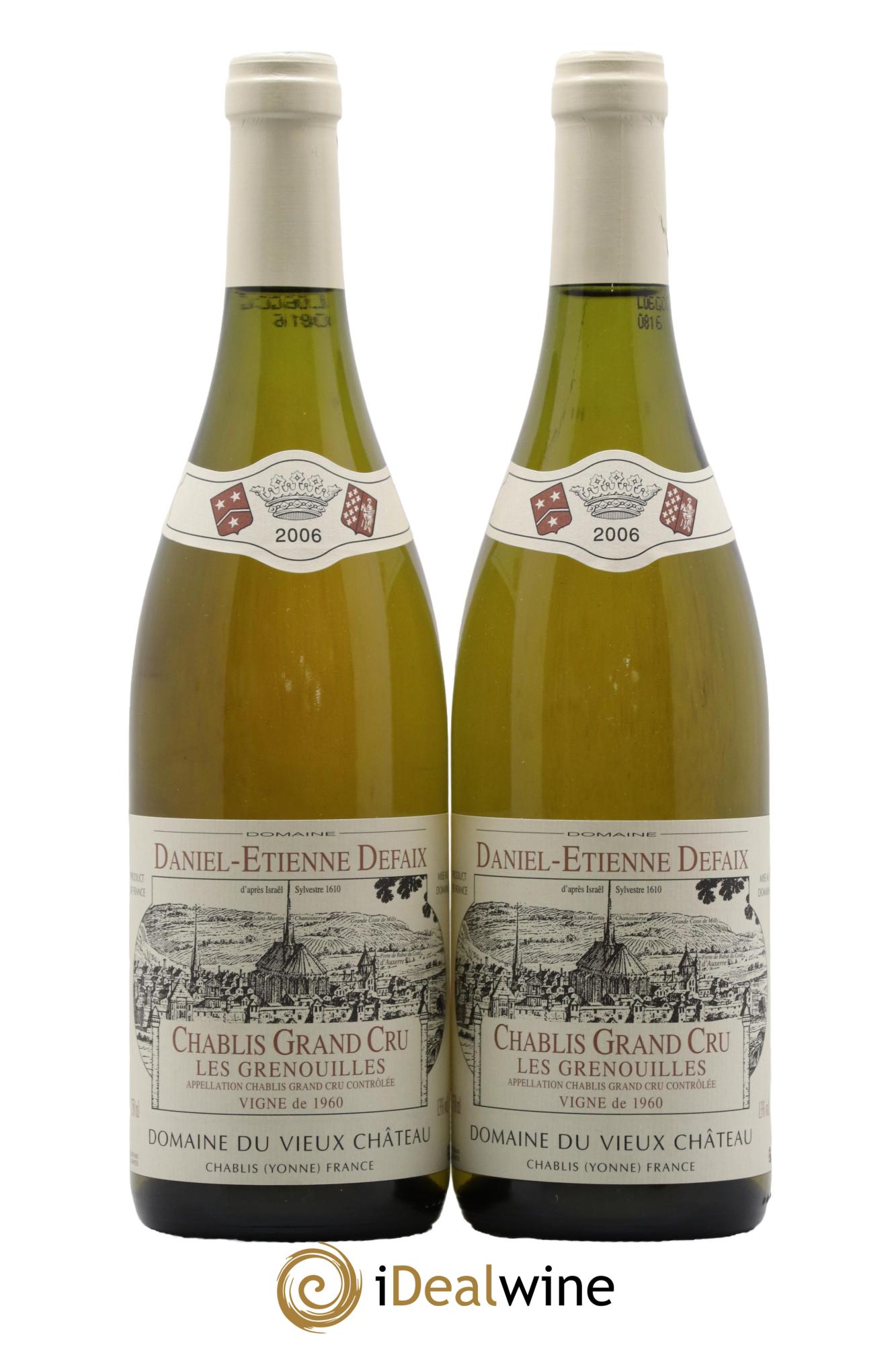 Chablis Grand Cru Les Grenouilles Daniel Etienne Defaix 2006 - Lot de 2 bouteilles - 0