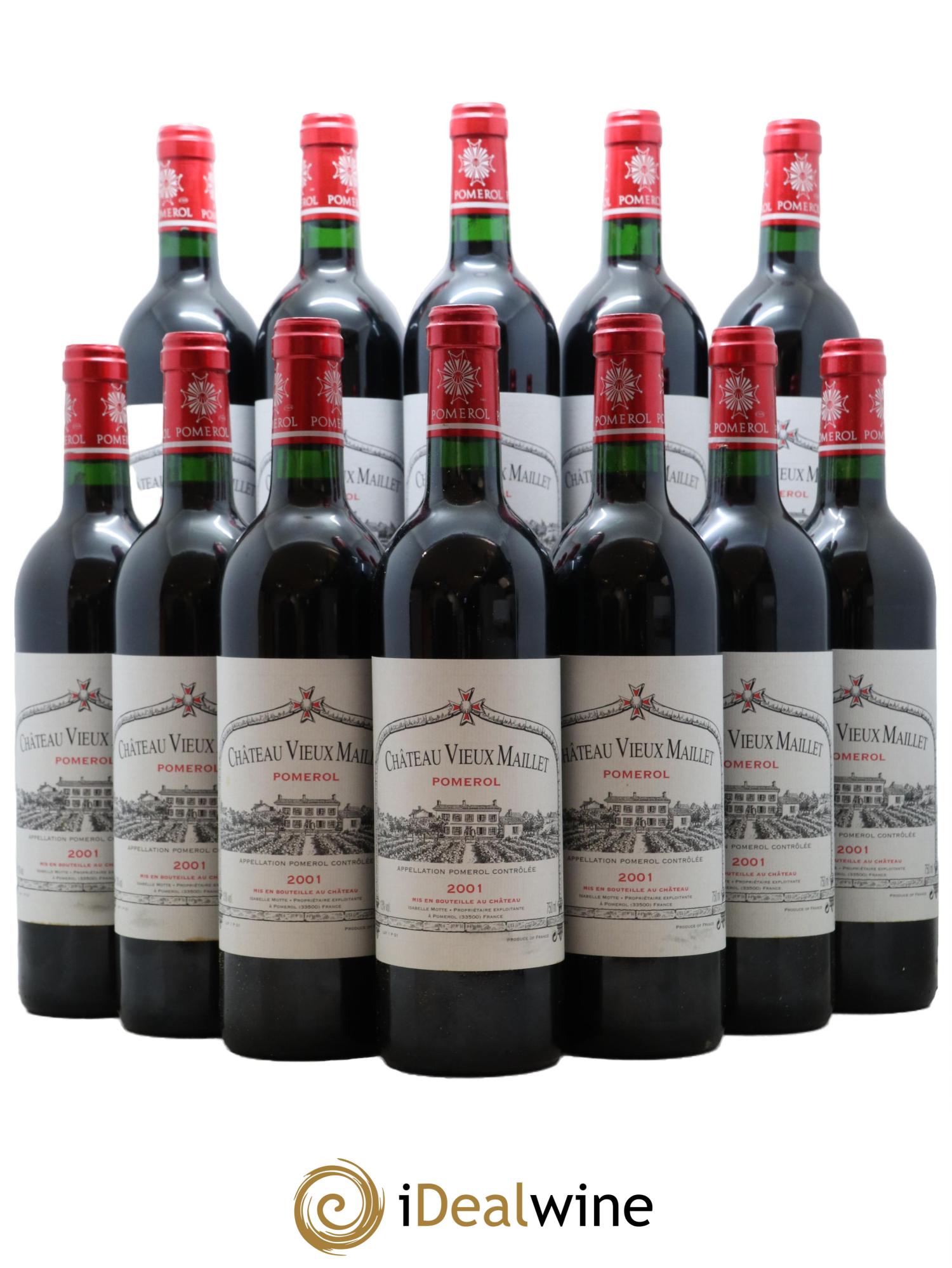 Château Vieux Maillet 2001 - Lot of 12 bottles - 0