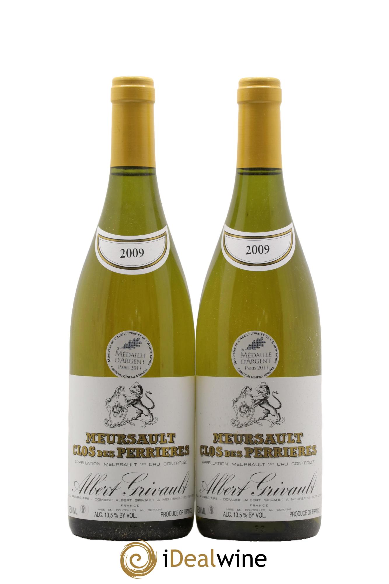 Meursault 1er Cru Clos des Perrières Albert Grivault 2009 - Posten von 2 Flaschen - 0