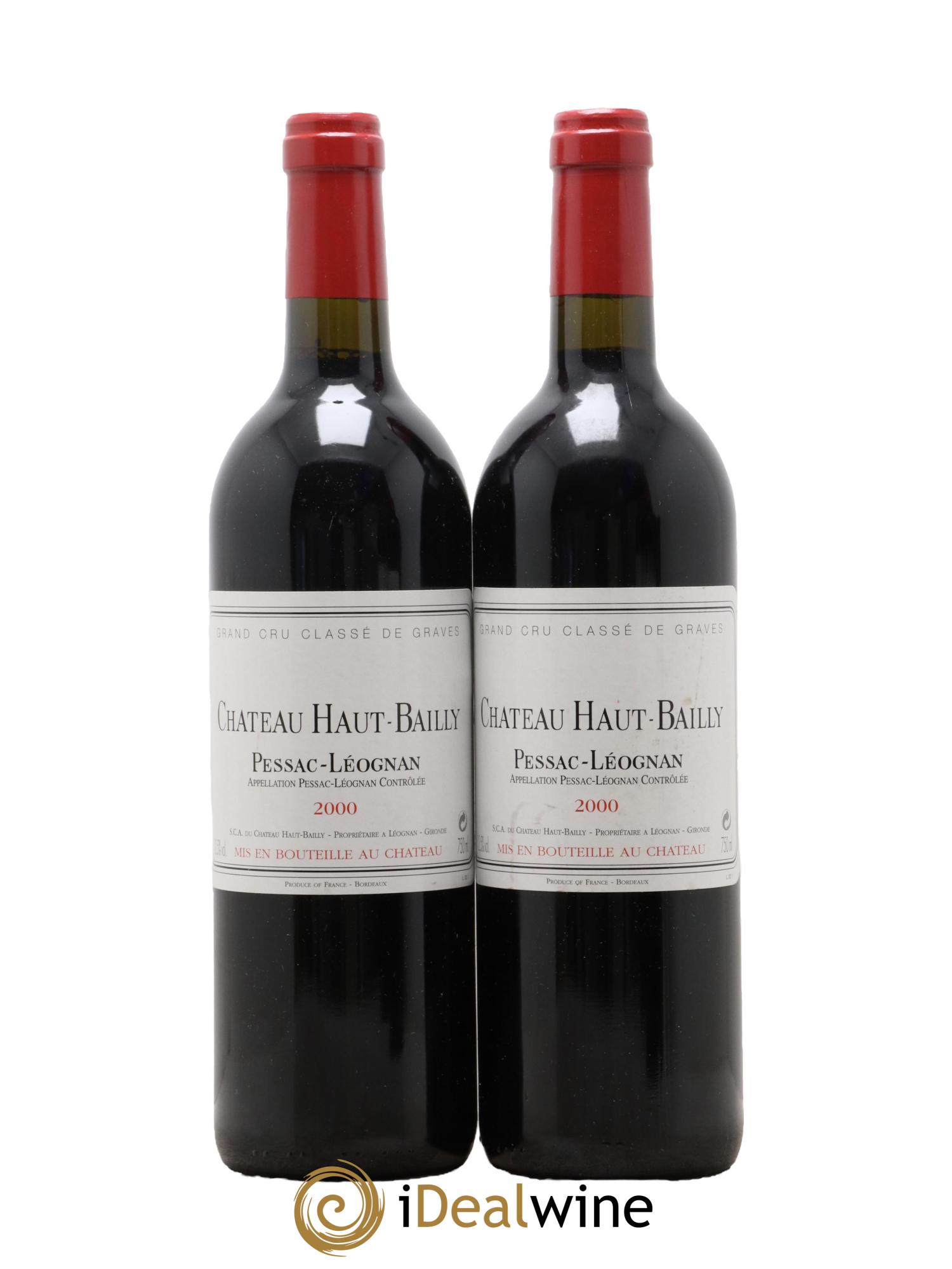 Château Haut-Bailly Cru Classé de Graves 2000 - Lot de 2 bouteilles - 0