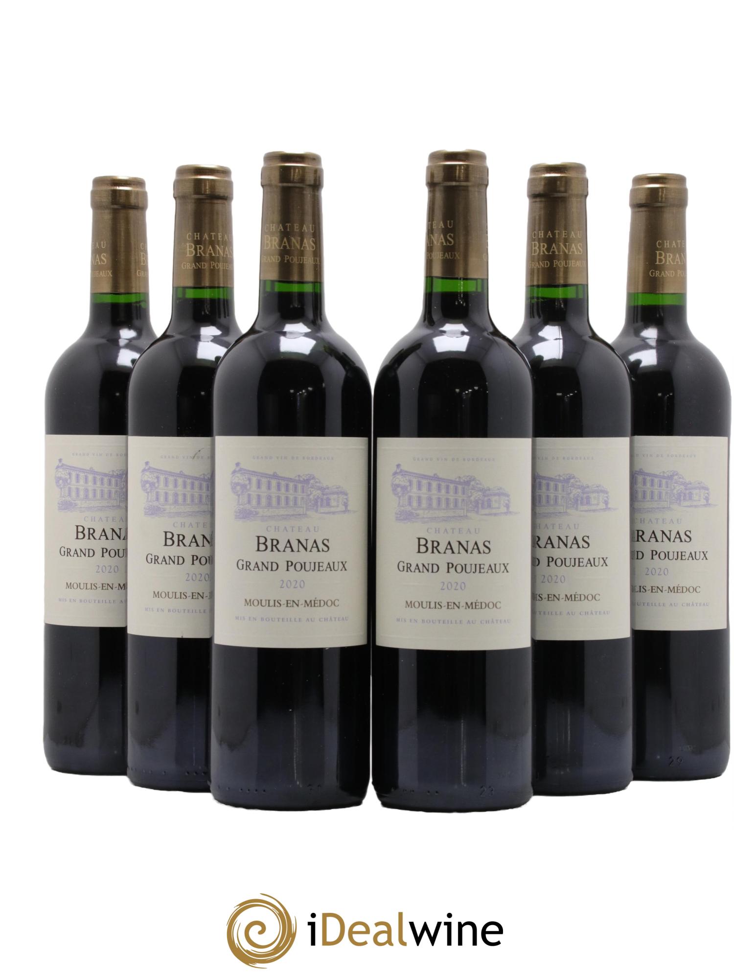 Château Branas Grand Poujeaux Cru Bourgeois  2020 - Lot of 6 bottles - 0