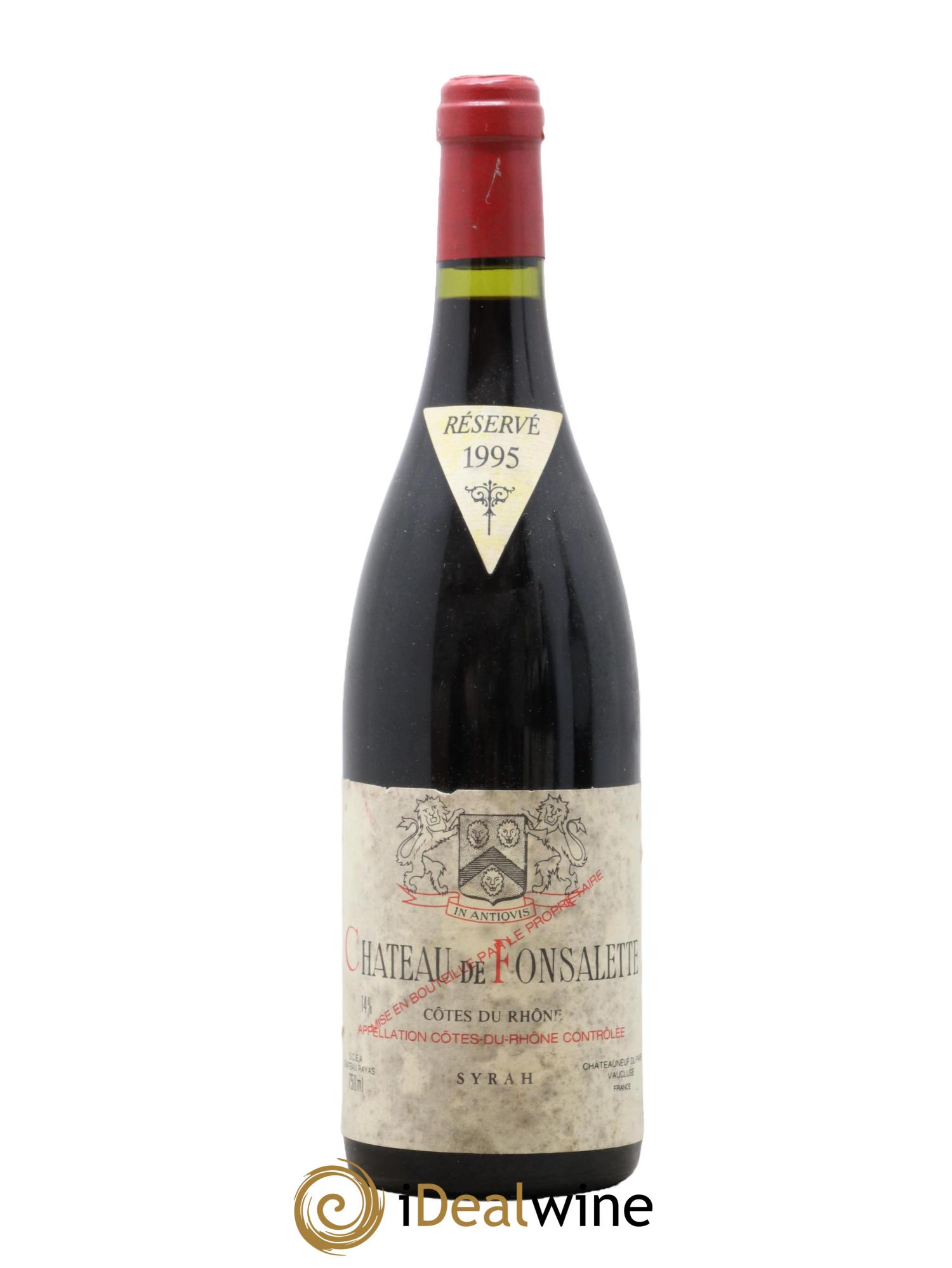 Côtes du Rhône Cuvée Syrah Château de Fonsalette 1995 - Posten von 1 Flasche - 0