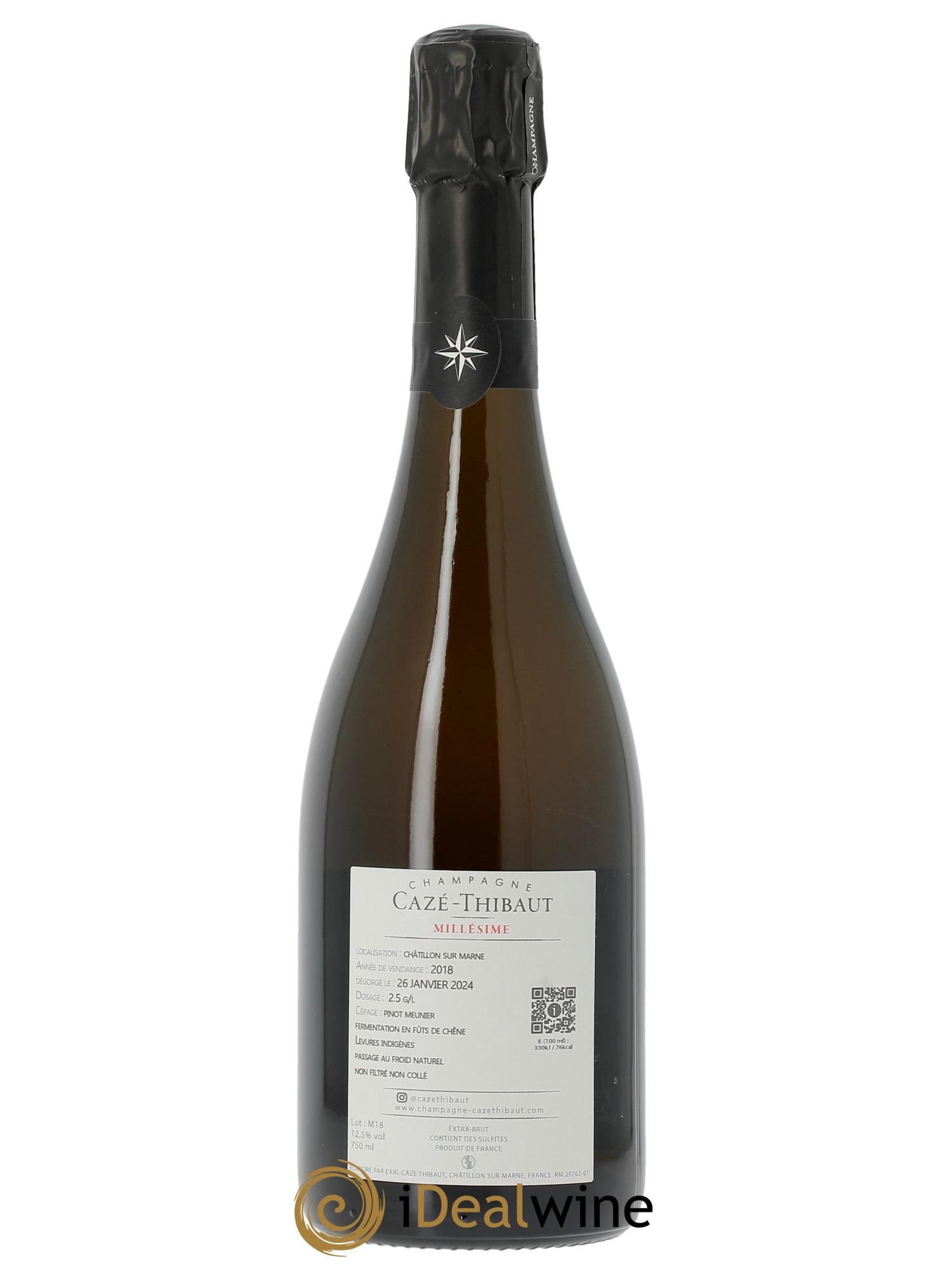 Millésime Extra-Brut Cazé Thibaut  2018 - Lot de 1 bouteille - 1