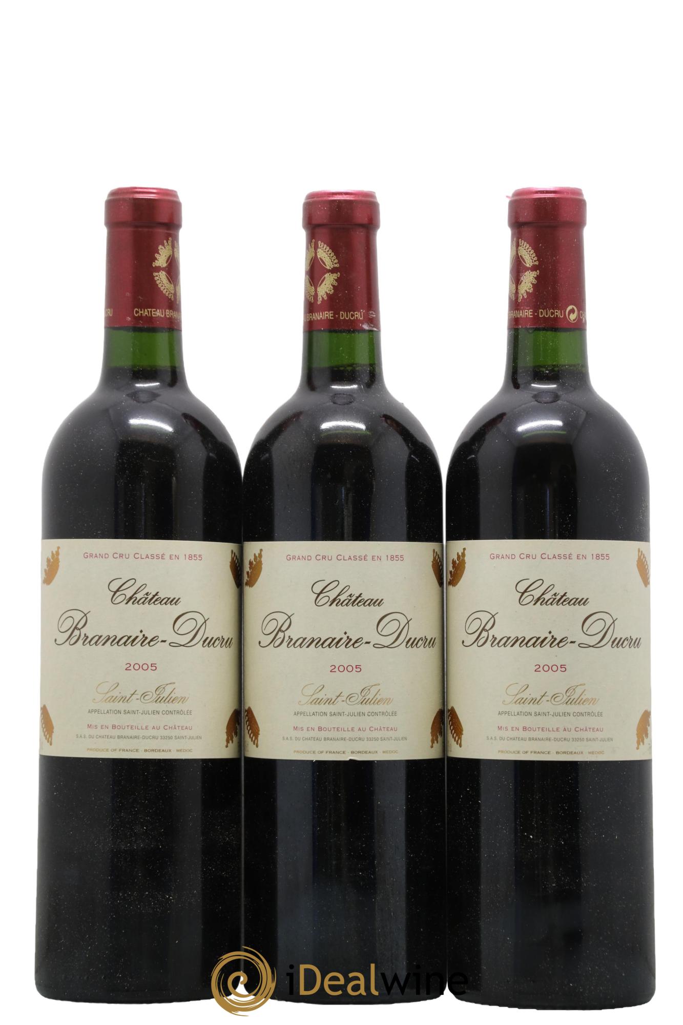 Château Branaire Ducru 4ème Grand Cru Classé 2005 - Lot de 3 bouteilles - 0