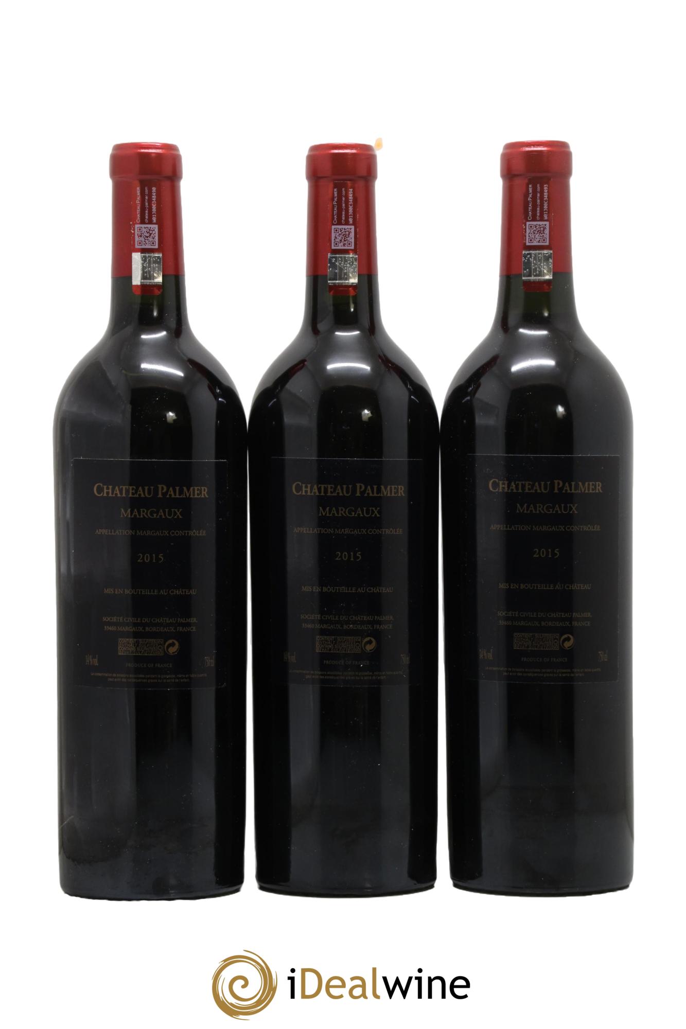 Château Palmer 3ème Grand Cru Classé 2015 - Posten von 3 Flaschen - 1