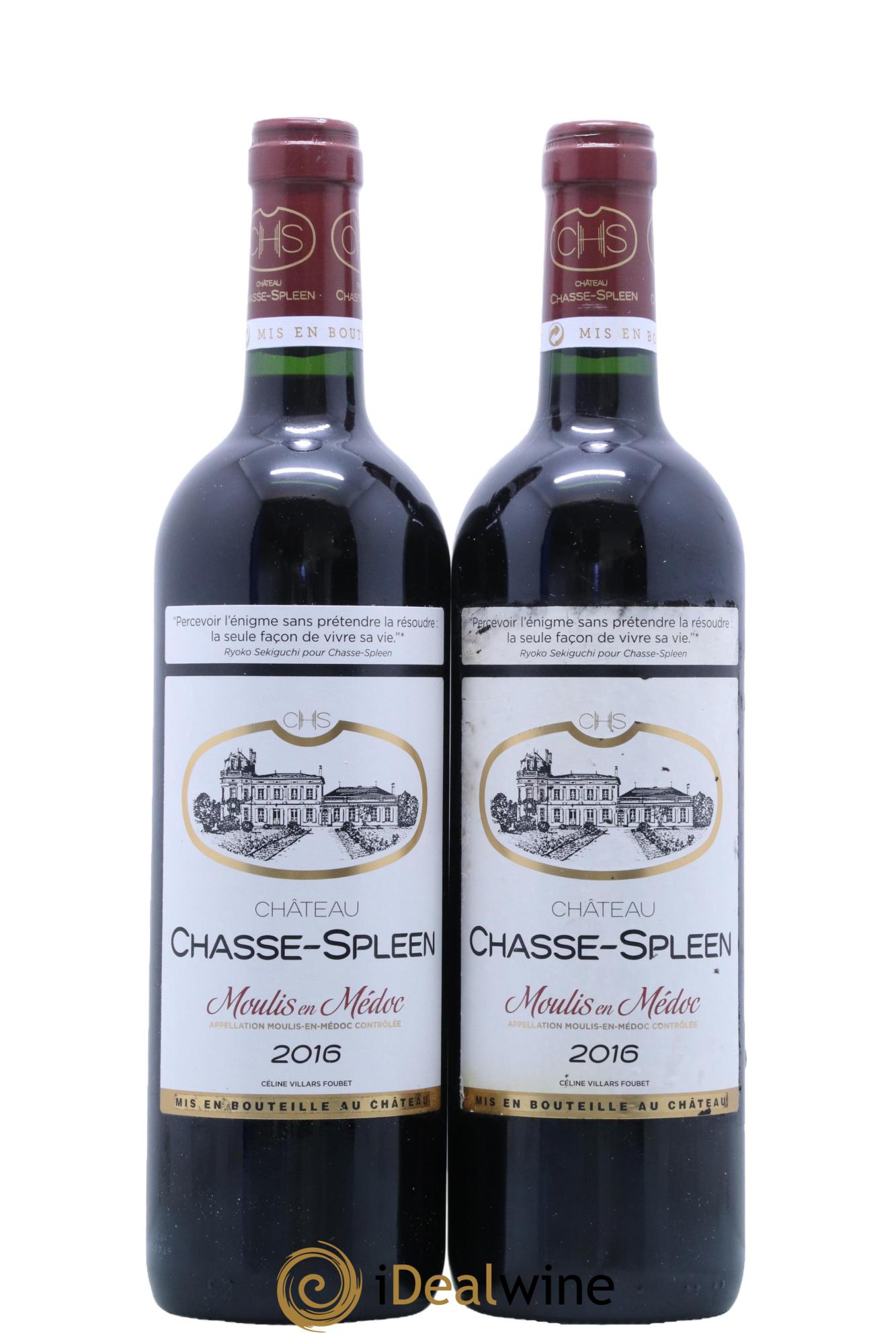 Château Chasse Spleen 2016 - Lot of 2 bottles - 0