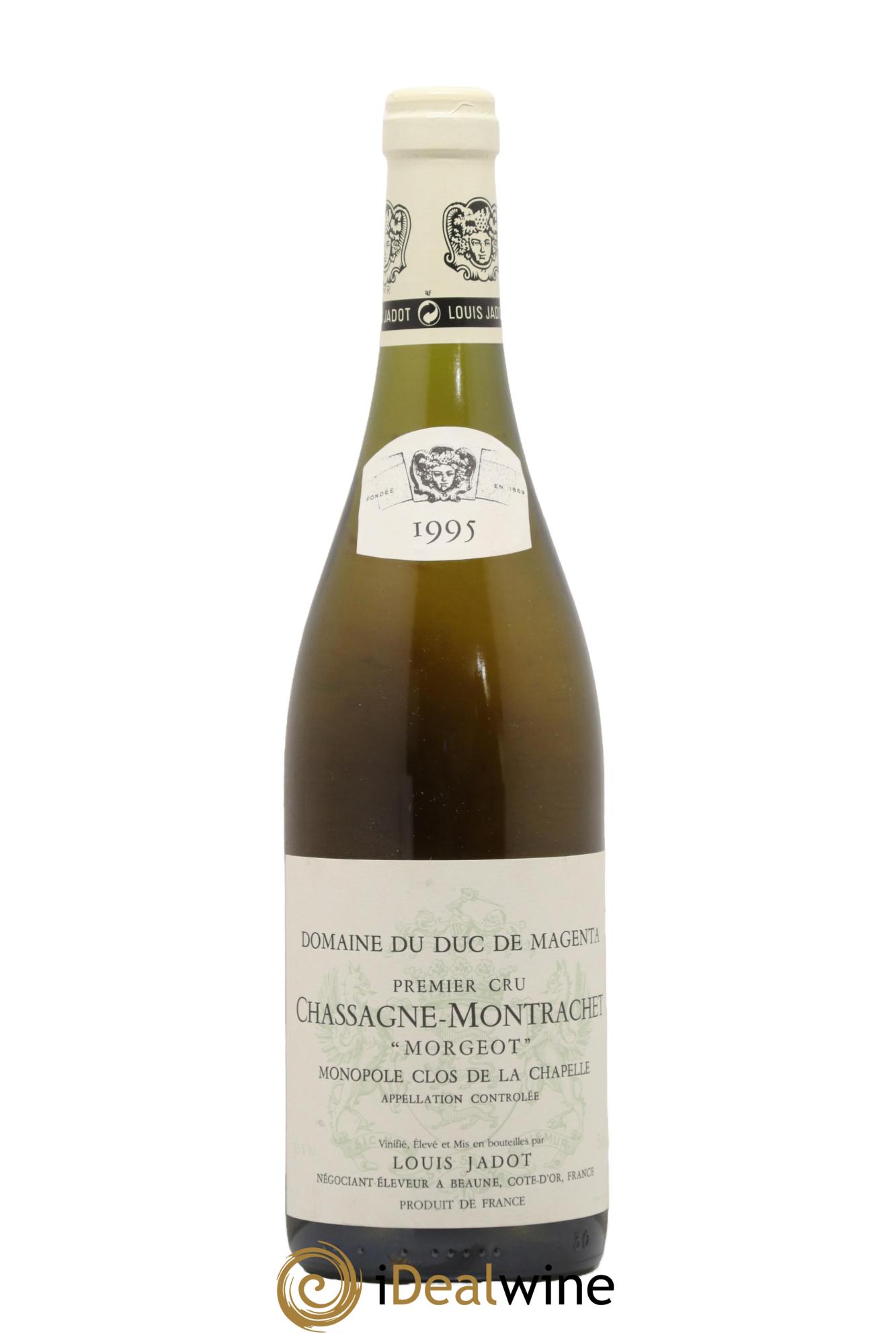 Chassagne-Montrachet 1er Cru Morgeot Clos de la Chapelle Domaine du Duc de Magenta - Louis Jadot 1995 - Posten von 1 Flasche - 0