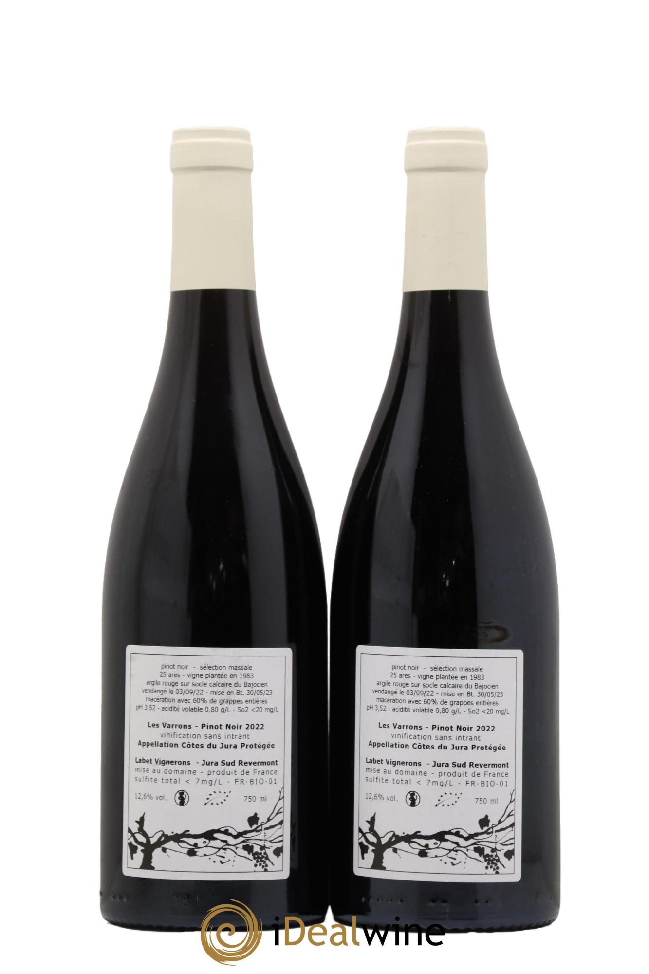 Côtes du Jura Pinot Noir Les Varrons Labet (Domaine)  2022 - Lot of 2 bottles - 1