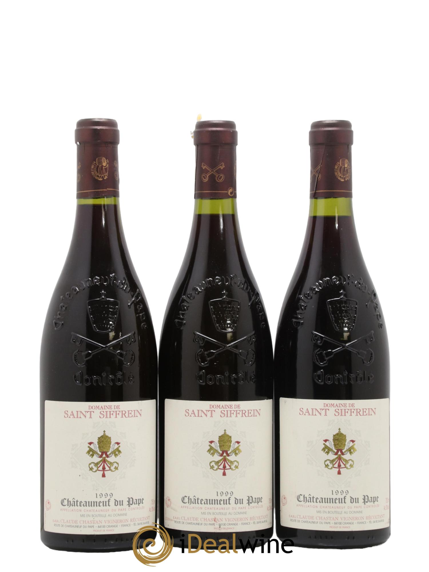 Châteauneuf-du-Pape Saint Siffrein 1999 - Lot of 3 bottles - 0