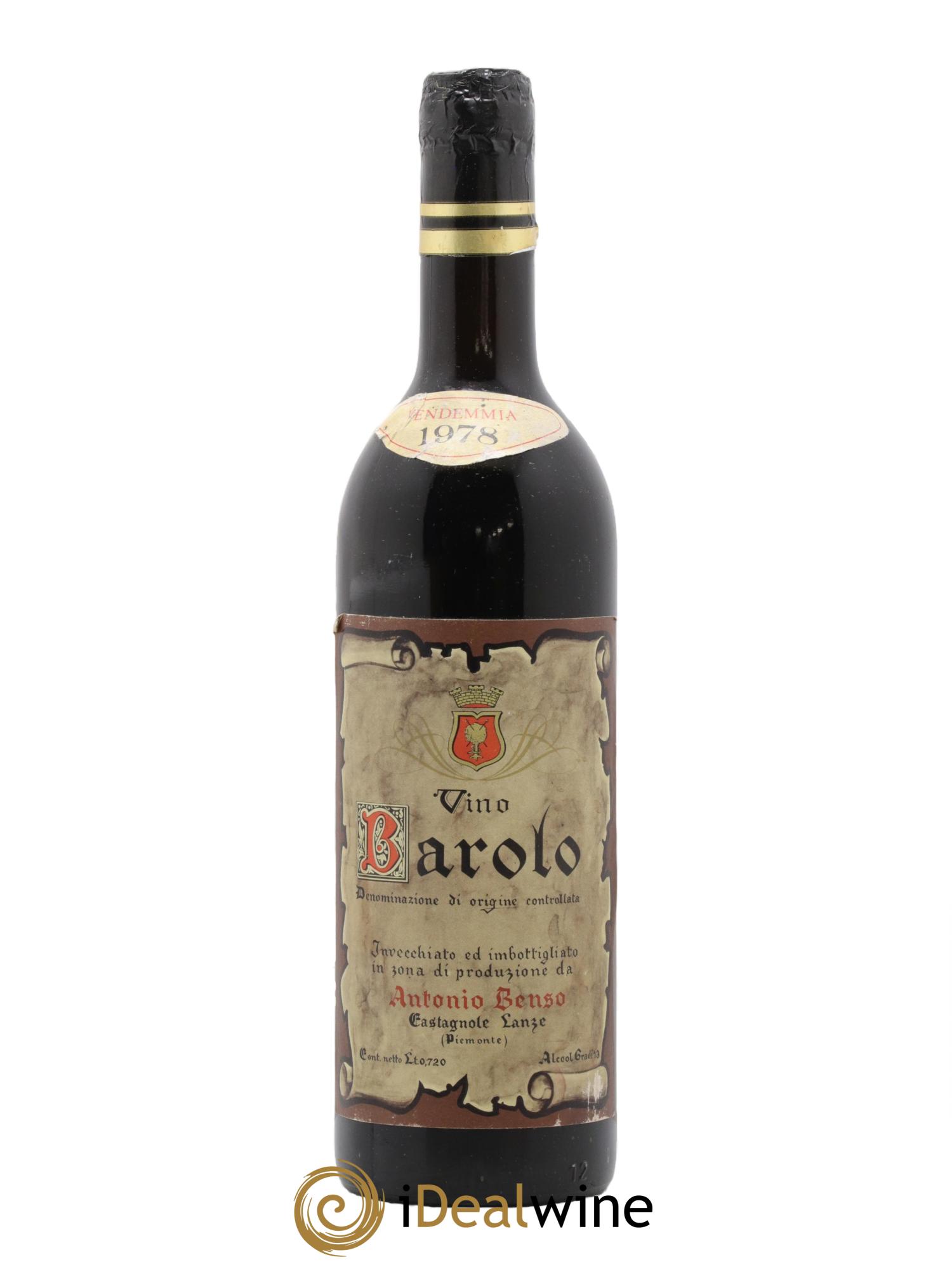 Barolo DOCG Benso Antonio 1978 - Lotto di 1 bottiglia - 0