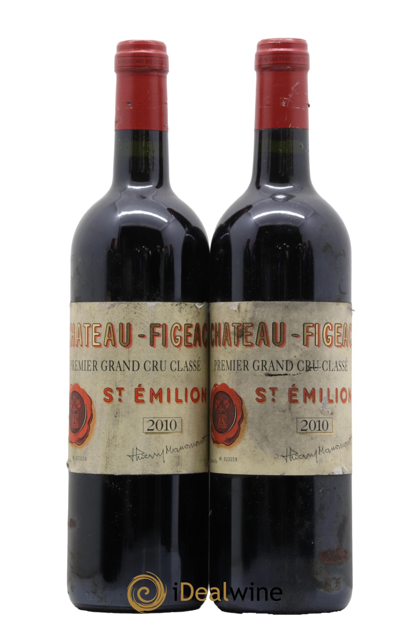 Château Figeac 1er Grand Cru Classé A 2010 - Lot de 2 bouteilles - 0