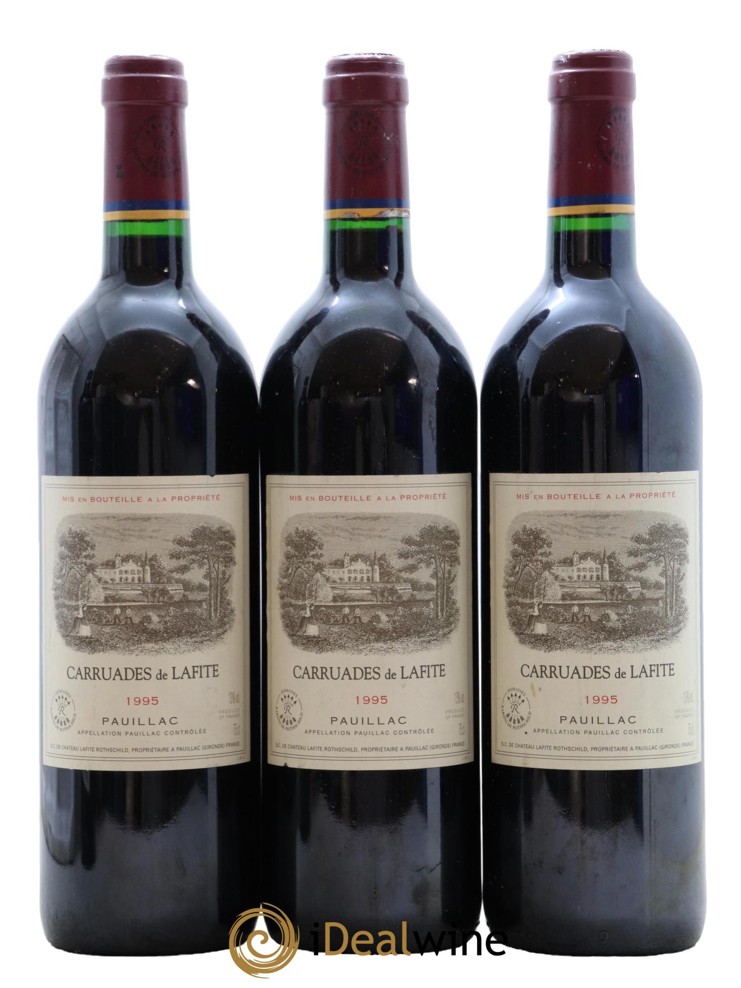 Carruades de Lafite Rothschild Second Vin 1995 - Lot de 3 bouteilles - 0