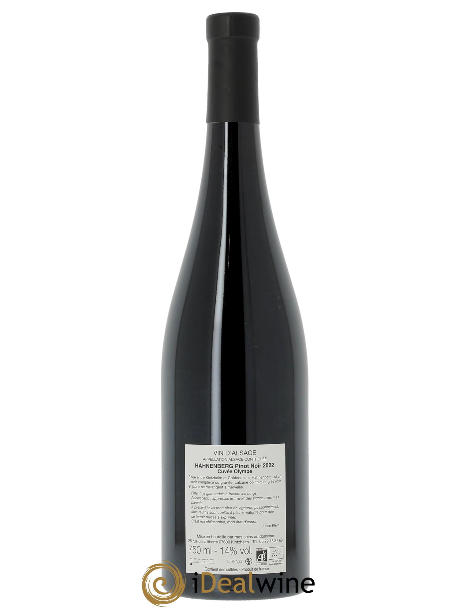 Alsace Pinot noir Hahnenberg Cuvée Olympe Julien Klein  2022 - Posten von 1 Flasche - 1