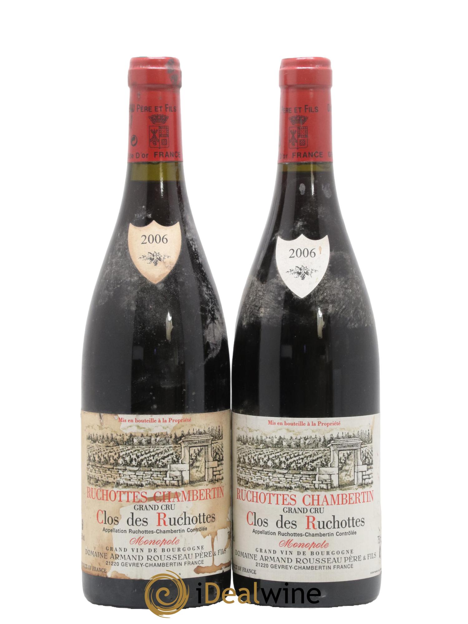 Ruchottes-Chambertin Grand Cru Clos des Ruchottes Armand Rousseau (Domaine) 2006 - Lot de 2 bouteilles - 0