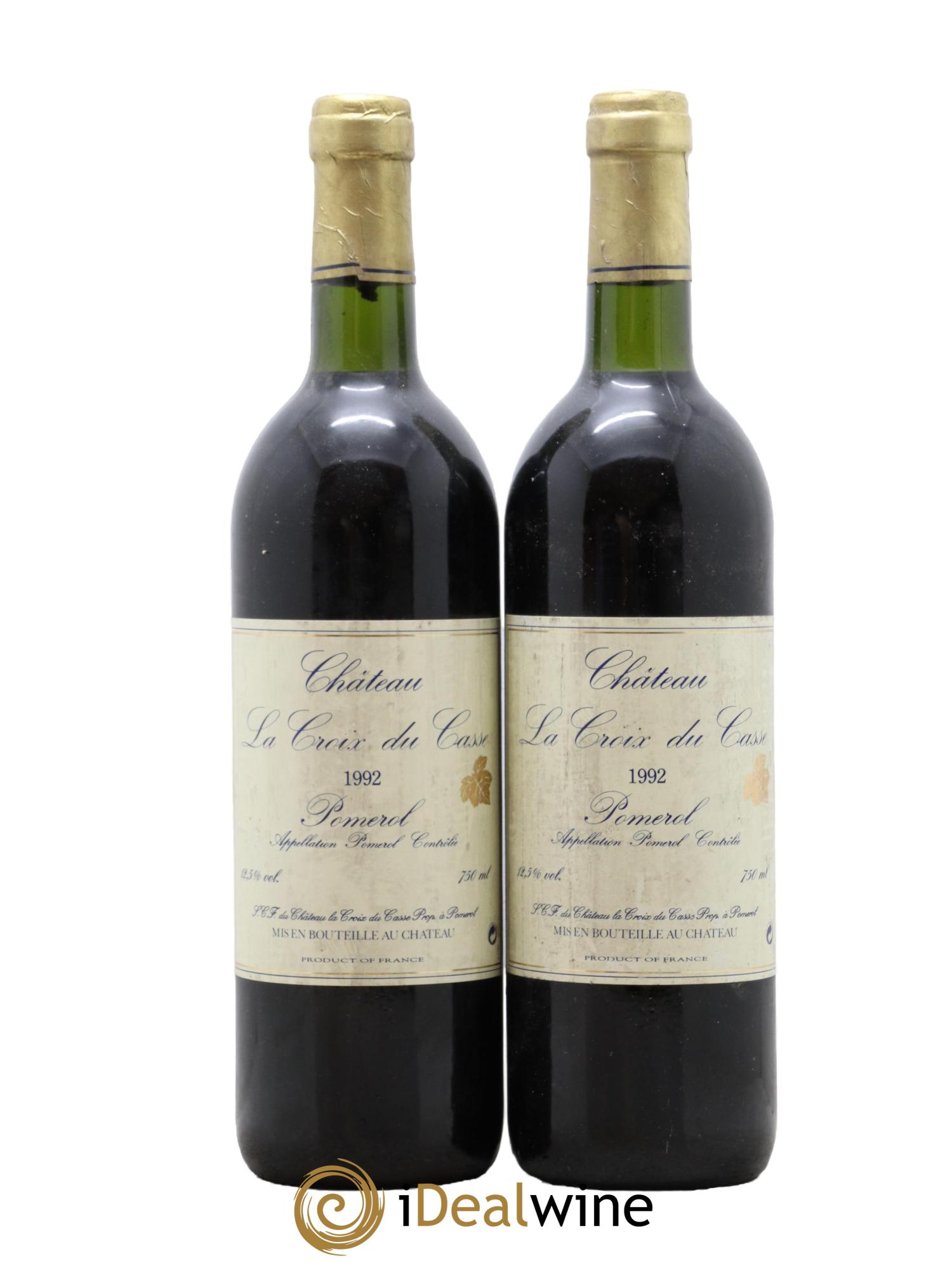 Château la Croix du Casse 1992 - Lot de 2 bouteilles - 0