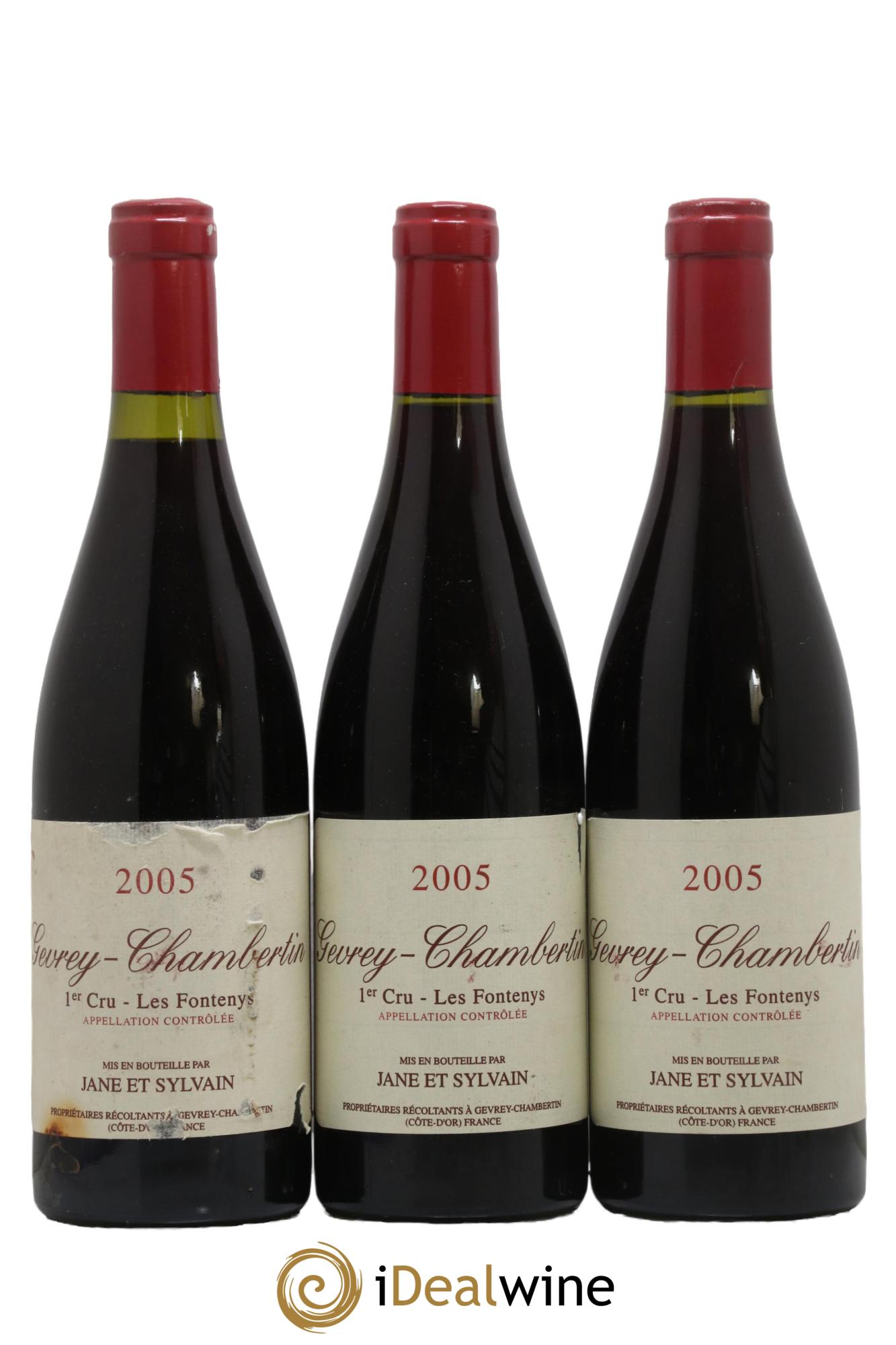 Gevrey-Chambertin 1er Cru Les Fontenys Domaine Jane et Sylvain 2005 - Lotto di 3 bottiglie - 0