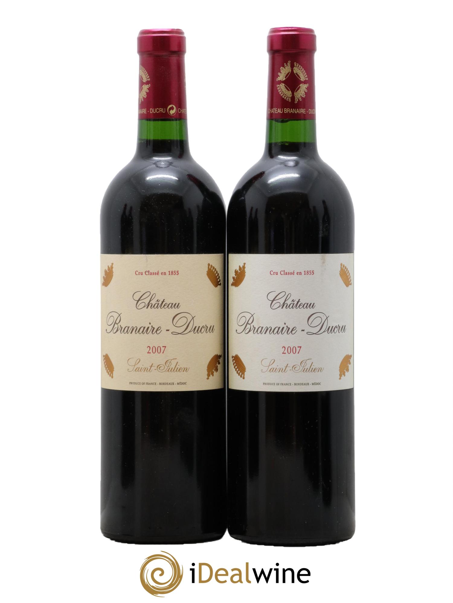 Château Branaire Ducru 4ème Grand Cru Classé 2007 - Posten von 2 Flaschen - 0