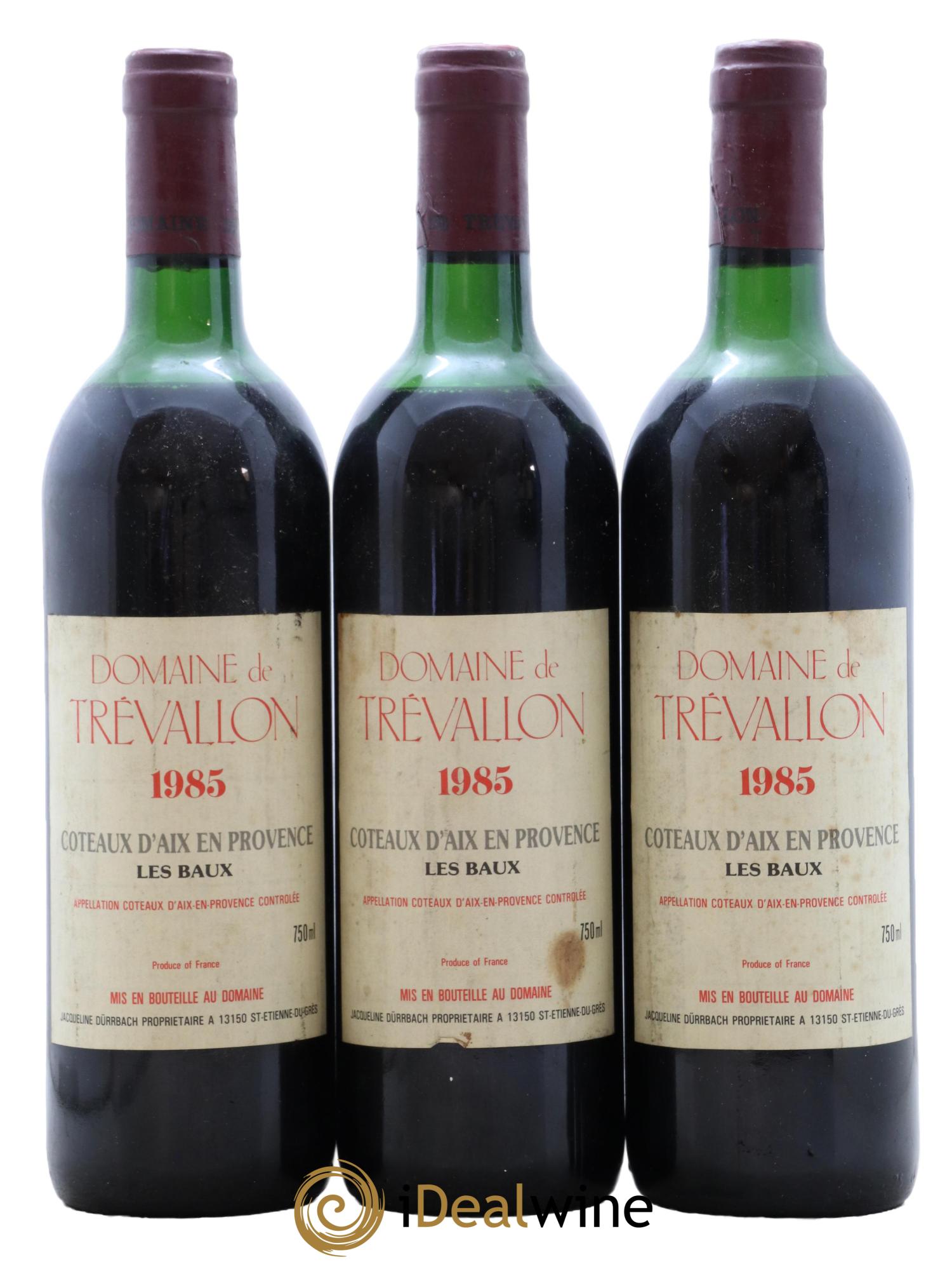 Coteaux d'Aix-en-Provence Trévallon (Domaine de) Eloi Dürrbach 1985 - Lot de 3 bouteilles - 0