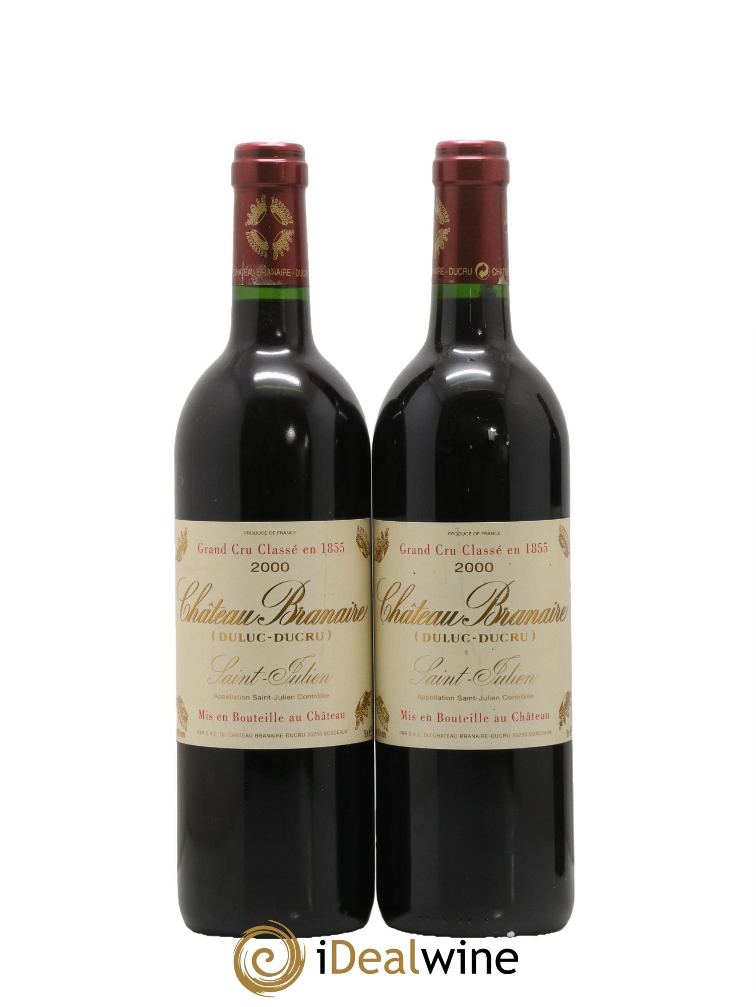 Château Branaire Ducru 4ème Grand Cru Classé 2000 - Lotto di 2 bottiglie - 0