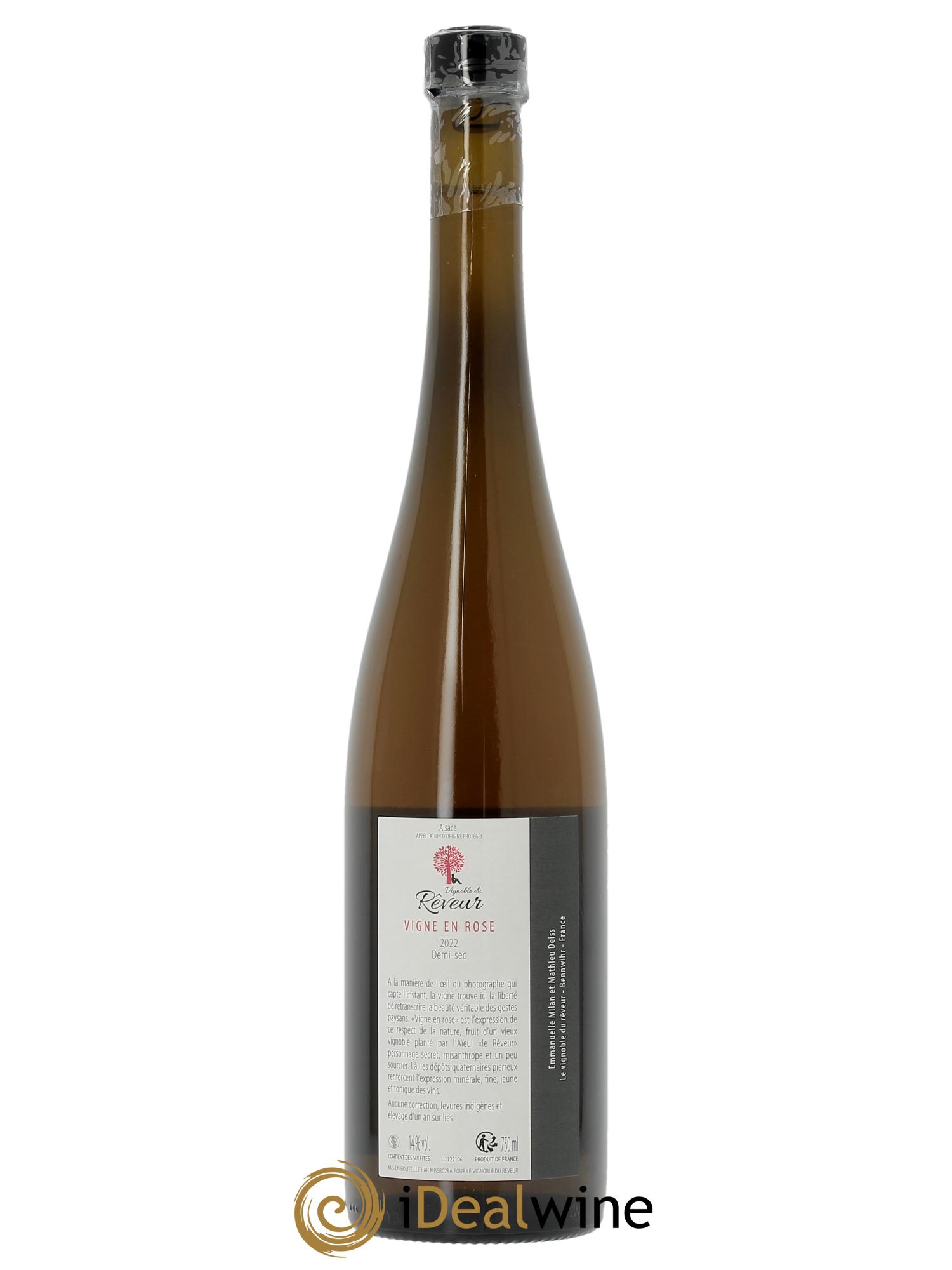 Alsace La Vigne en Rose Vignoble du Rêveur 2022 - Lot de 1 bouteille - 1