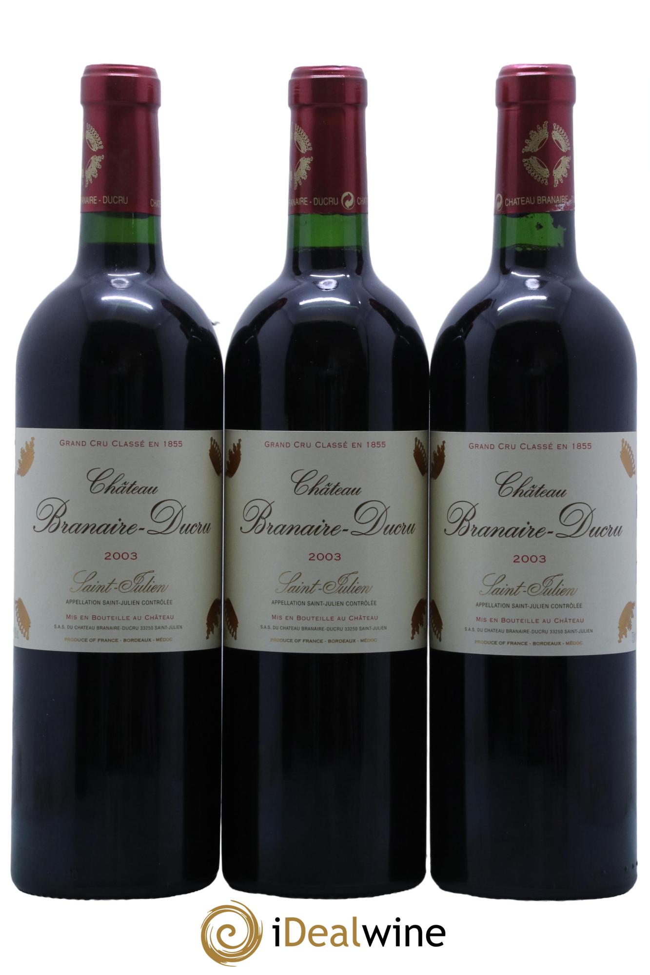 Château Branaire Ducru 4ème Grand Cru Classé  2003 - Lot de 12 bouteilles - 2