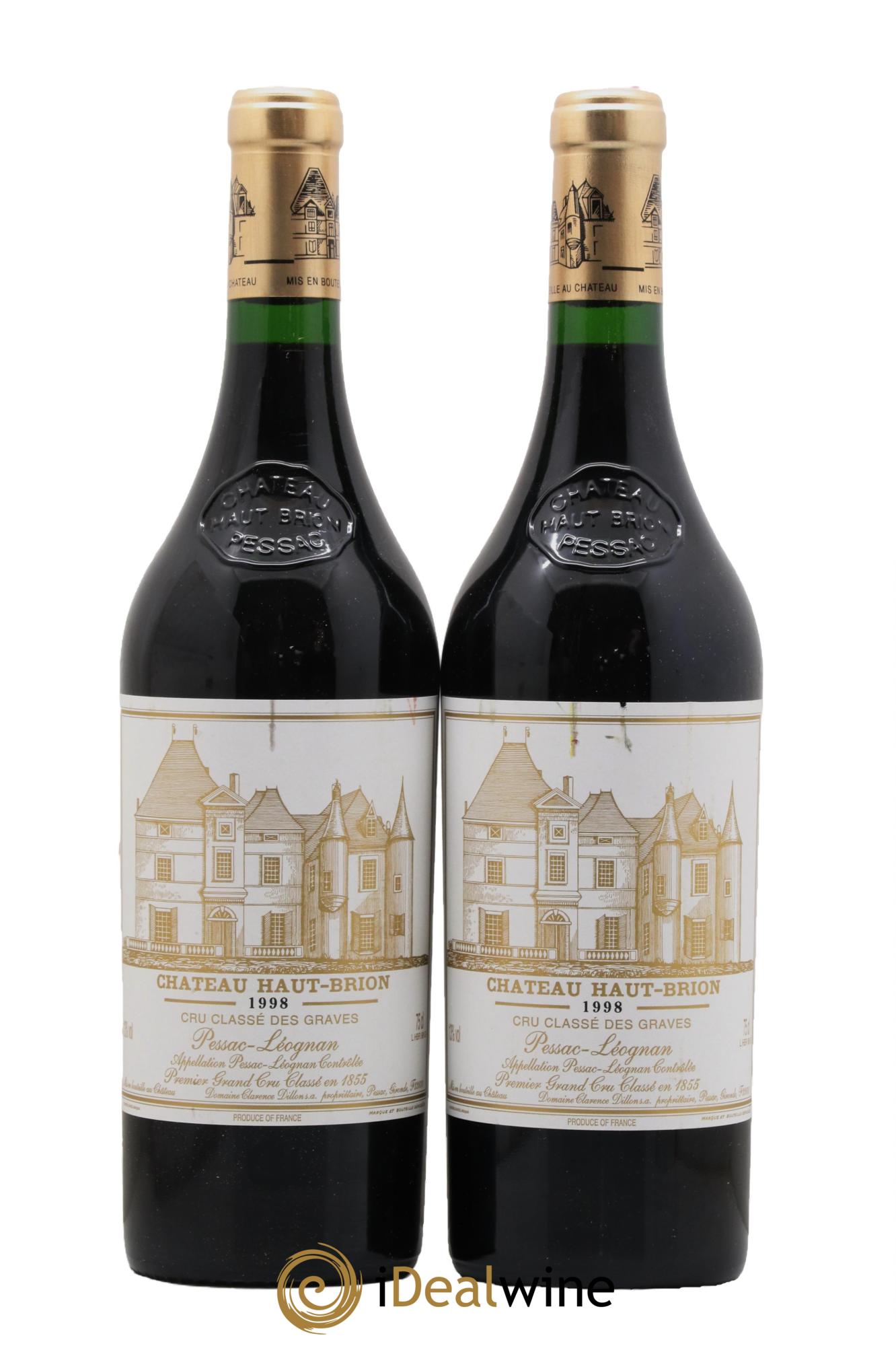 Château Haut Brion 1er Grand Cru Classé 1998 - Posten von 2 Flaschen - 0