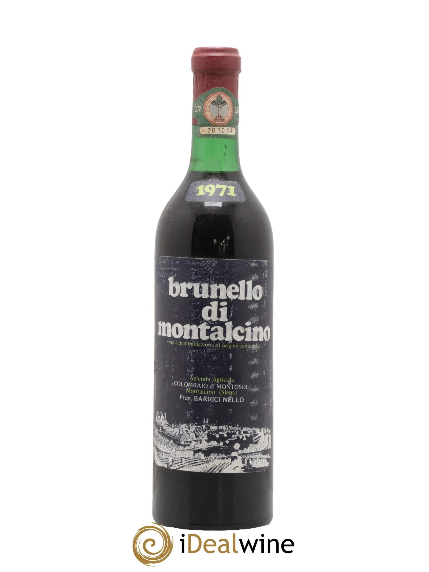 Brunello di Montalcino DOCG Colombaio Montosoli Baricci 1971 - Lotto di 1 bottiglia - 0