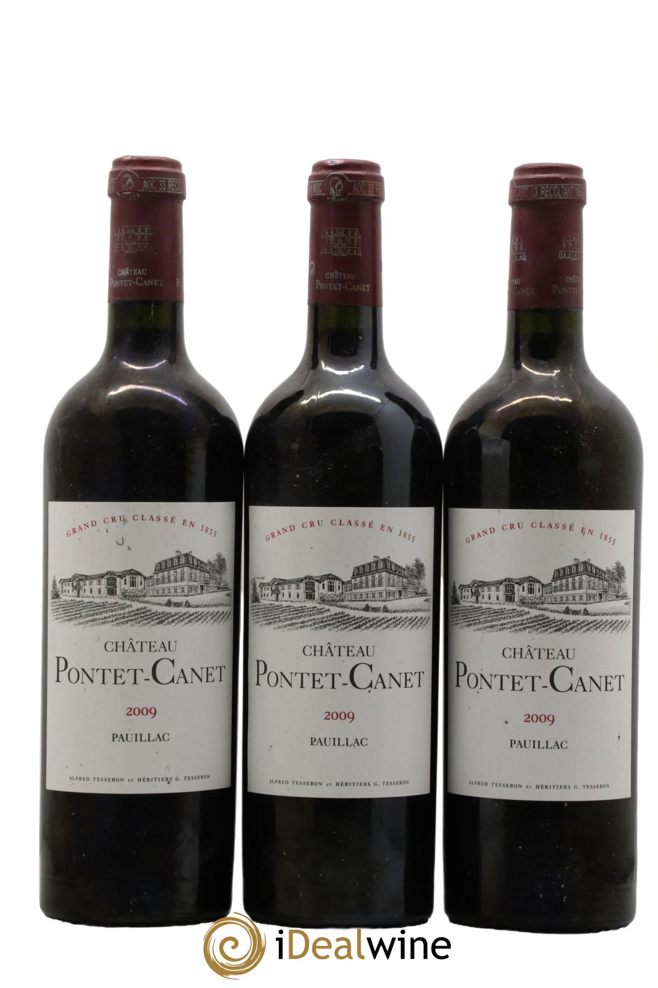 Château Pontet Canet 5ème Grand Cru Classé 2009 - Lot de 3 bouteilles - 0