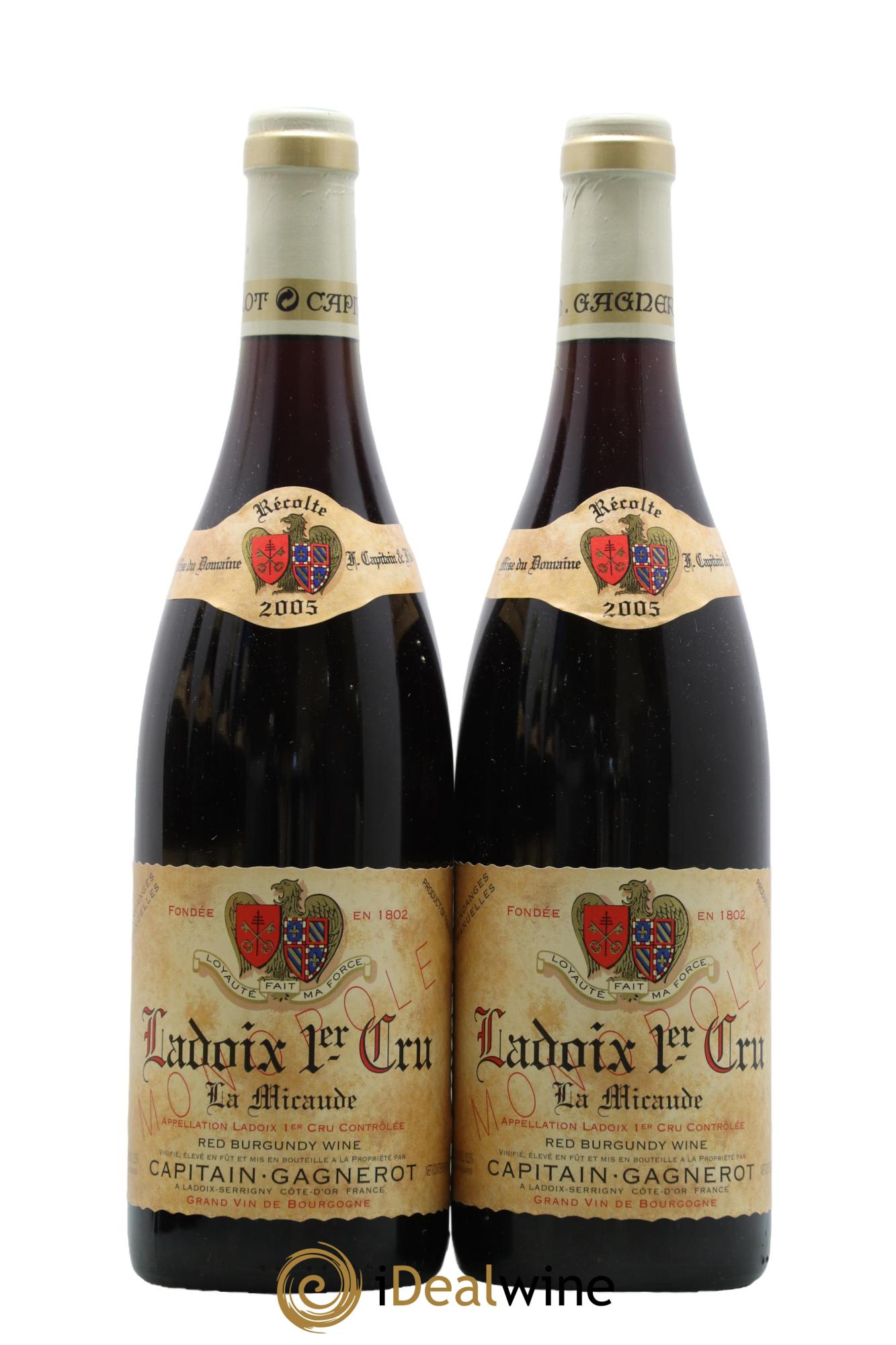 Ladoix 1er Cru La Micaude Domaine Capitain Gagnerot 2005 - Posten von 2 Flaschen - 0