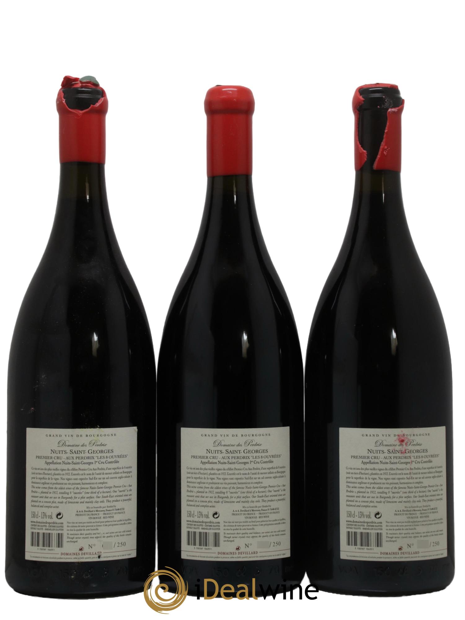 Nuits Saint-Georges 1er Cru Aux Perdrix Les 8 Ouvrées Perdrix (Domaine des) 2018 - Lot de 3 magnums - 1