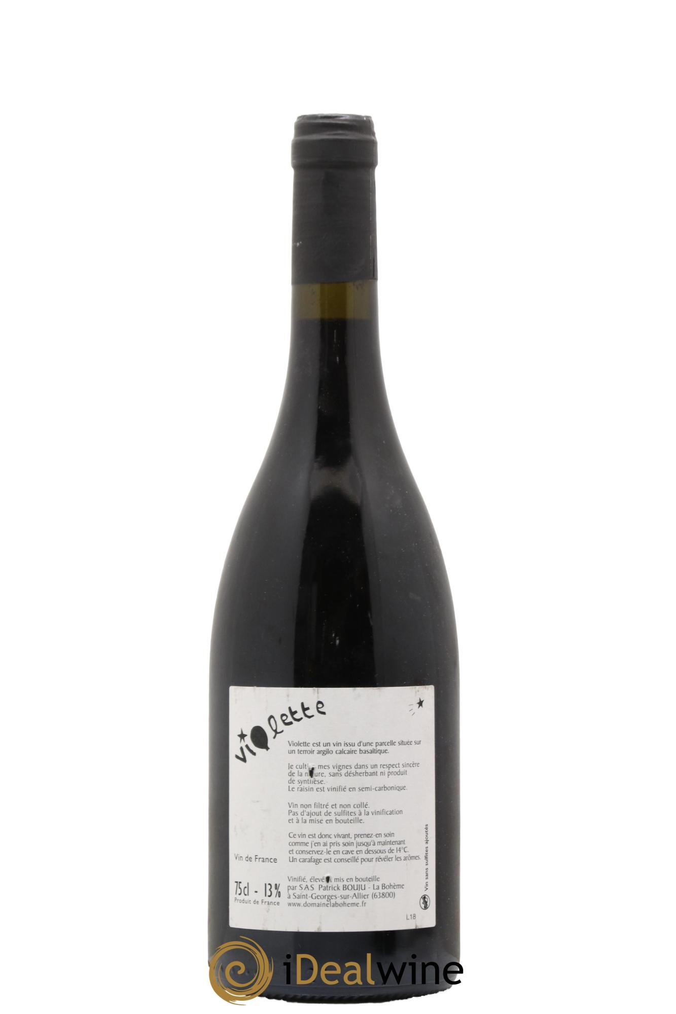 Vin de France Violette Patrick Bouju - La Bohème 2018 - Lot de 1 bouteille - 1