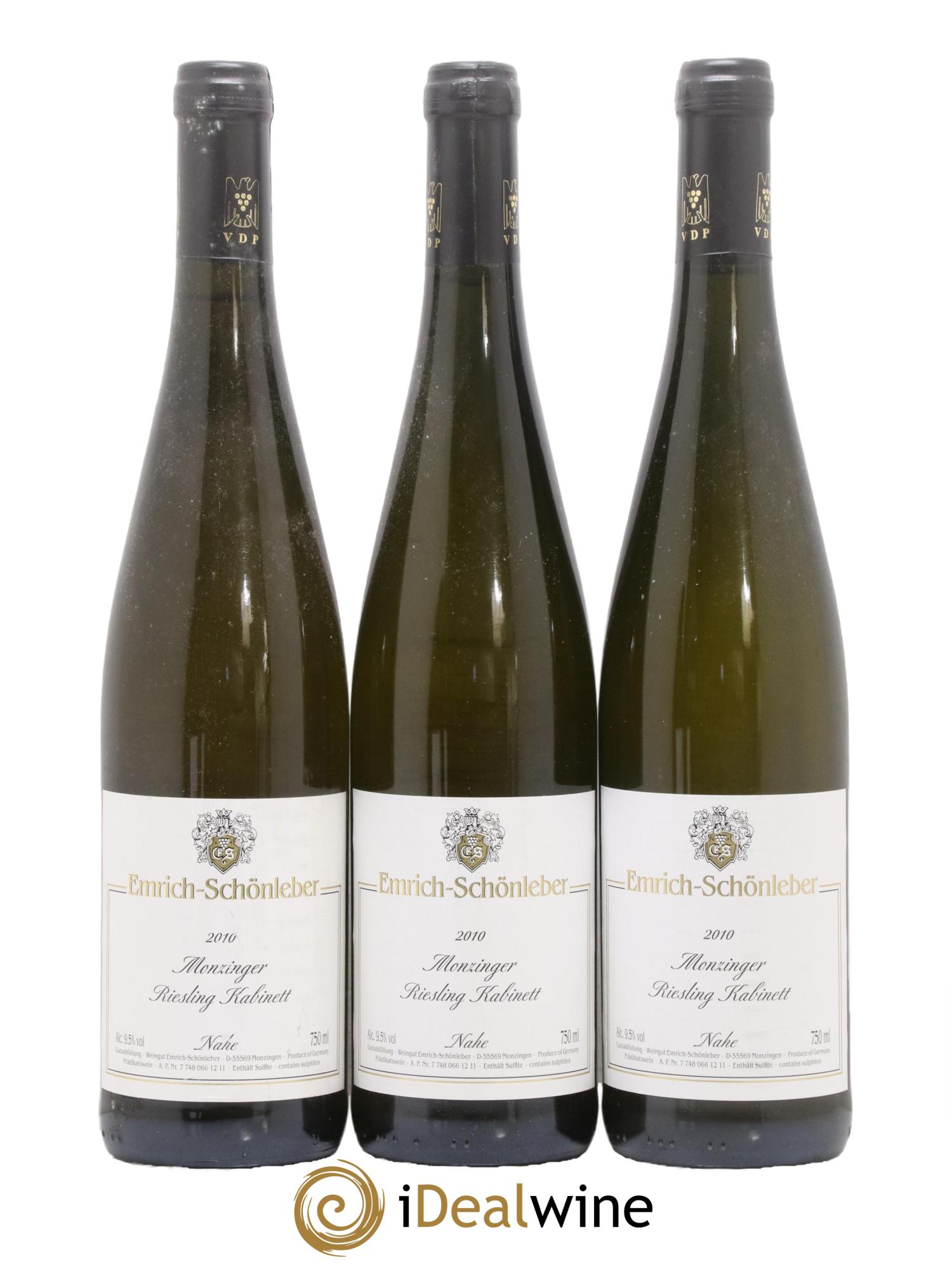 Allemagne Nahe Monzinger Riesling Kabinett Emrich-Schönleber 2010 - Lot de 3 bouteilles - 0