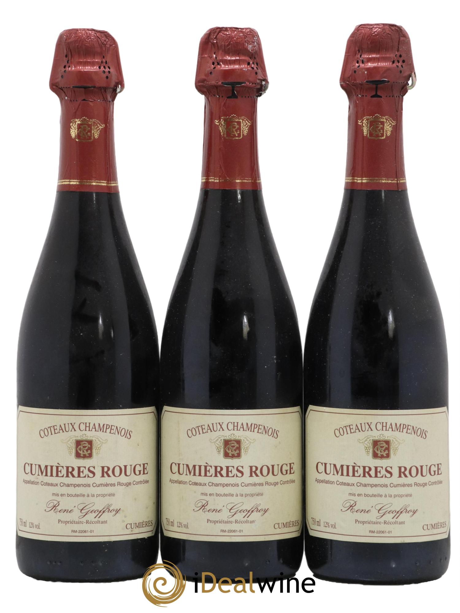 Coteaux Champenois Cumieres Domaine Rene Geoffroy - Lot de 3 bouteilles - 0