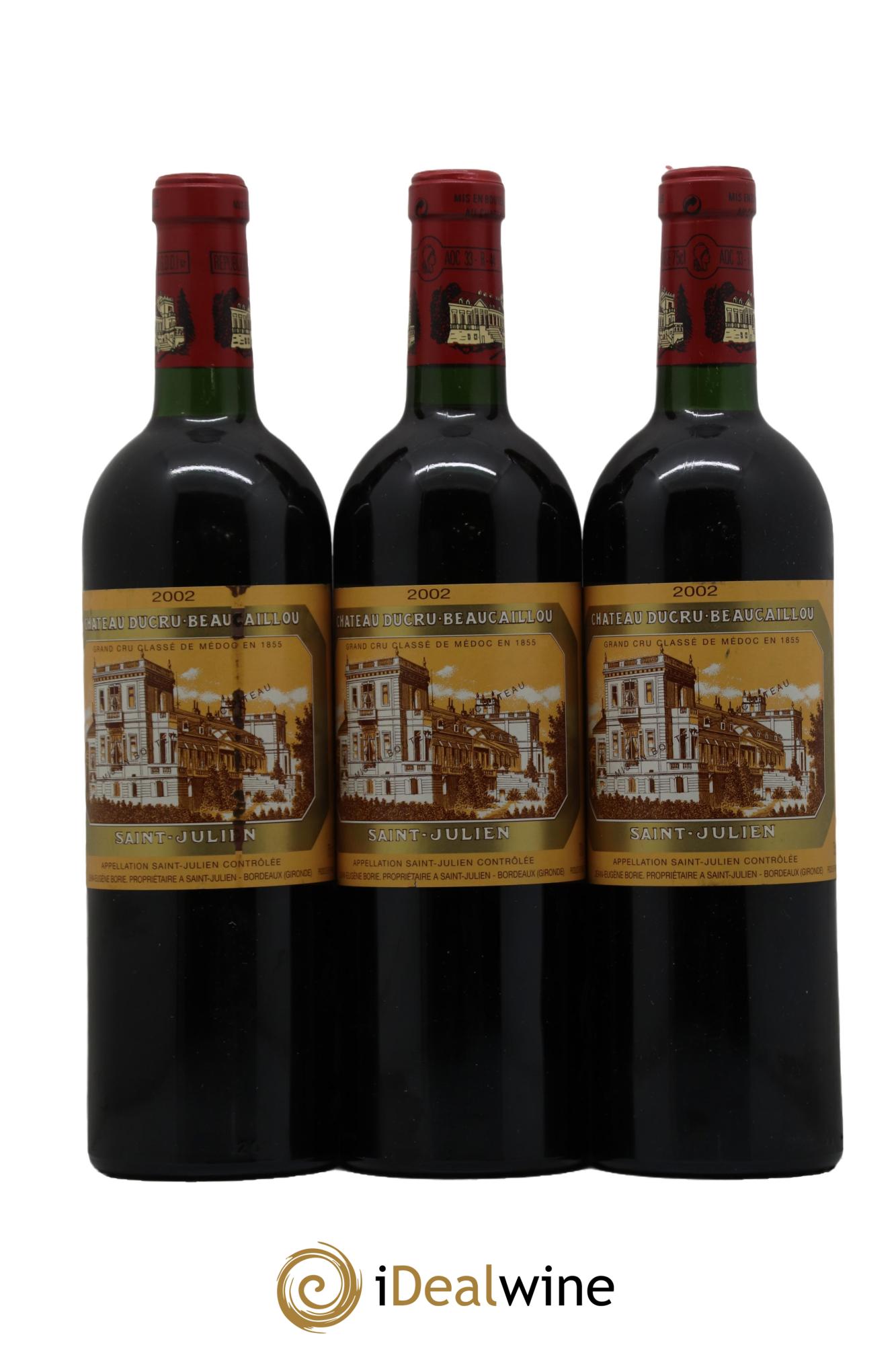 Château Ducru Beaucaillou 2ème Grand Cru Classé  2002 - Lotto di 3 bottiglie - 0