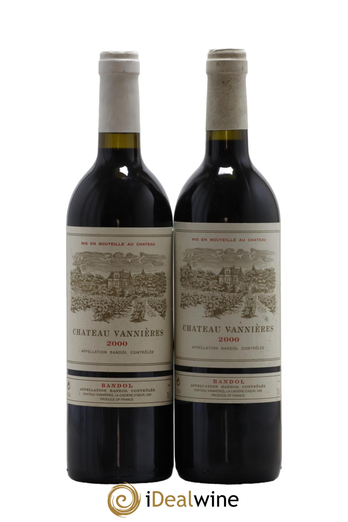 Bandol Château Vannières Éric et Charles-Éric Boisseaux 2000 - Posten von 2 Flaschen - 0