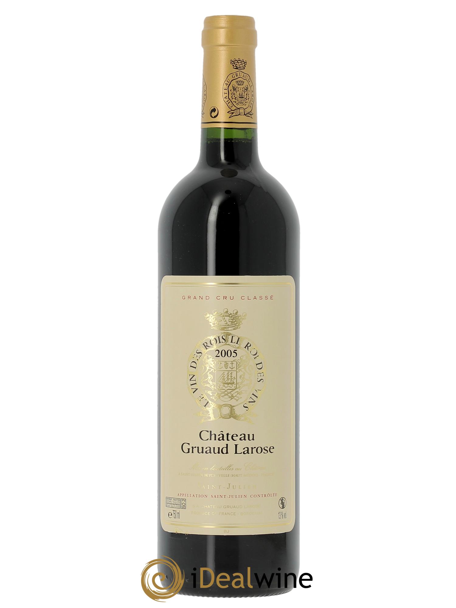 Château Gruaud Larose 2ème Grand Cru Classé (Original-holzkiste ab 12 bts) 2005 - Posten von 1 Flasche - 0