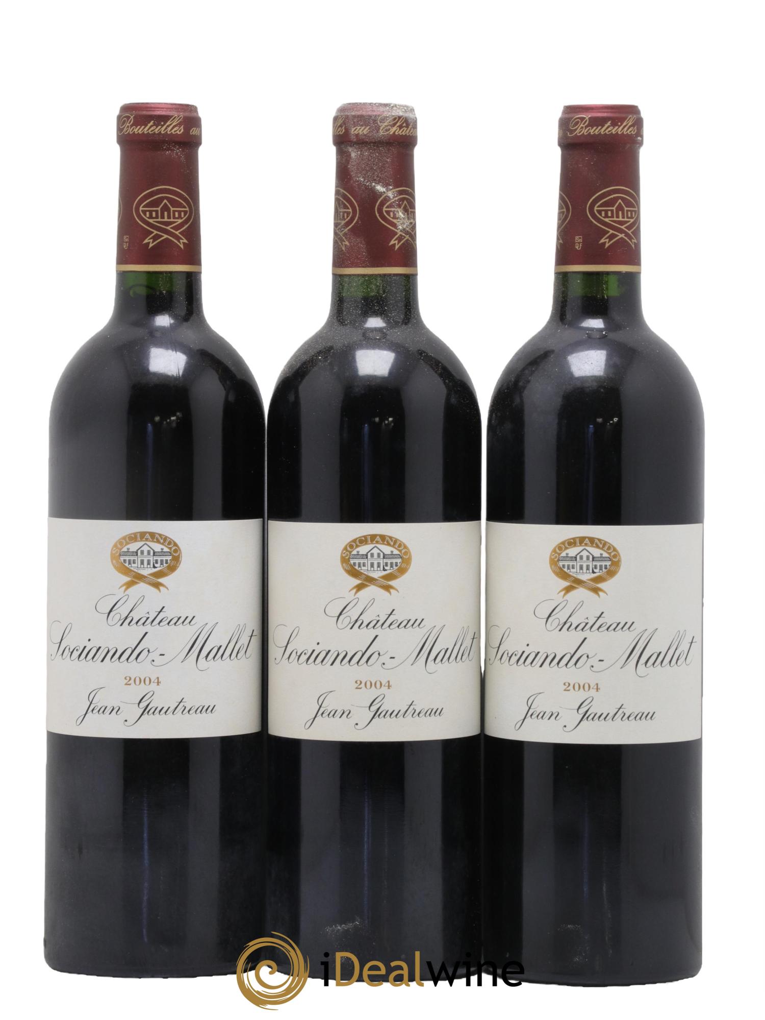 Château Sociando Mallet 2004 - Lot de 3 bouteilles - 0