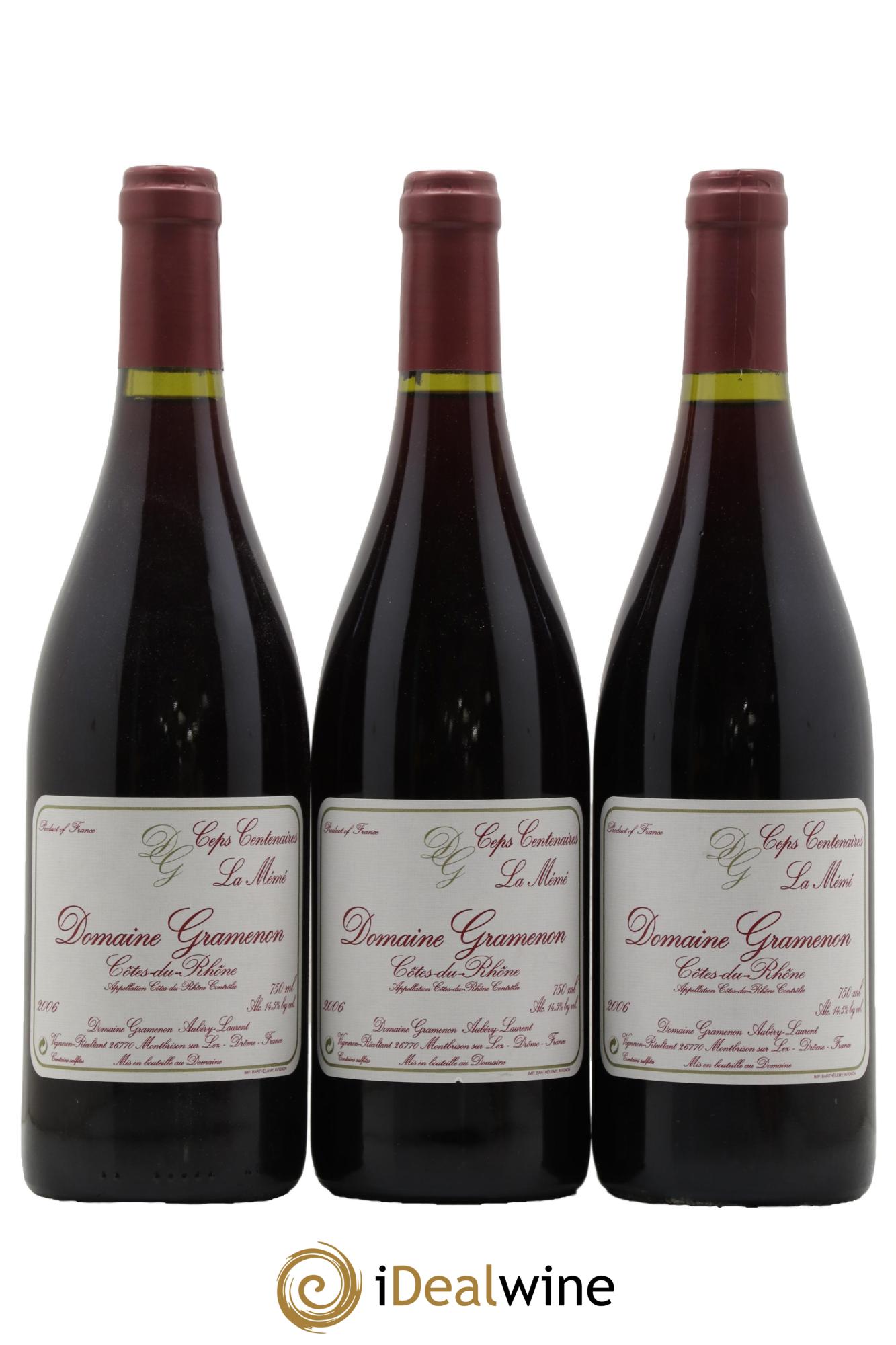 Côtes du Rhône La Mémé Ceps Centenaires Gramenon (Domaine) 2006 - Lotto di 3 bottiglie - 0