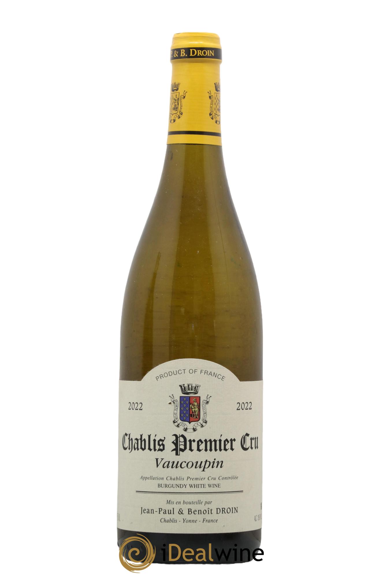 Chablis 1er Cru Vaucoupin Jean-Paul & Benoît Droin (Domaine) 2022 - Lot of 1 bottle - 0