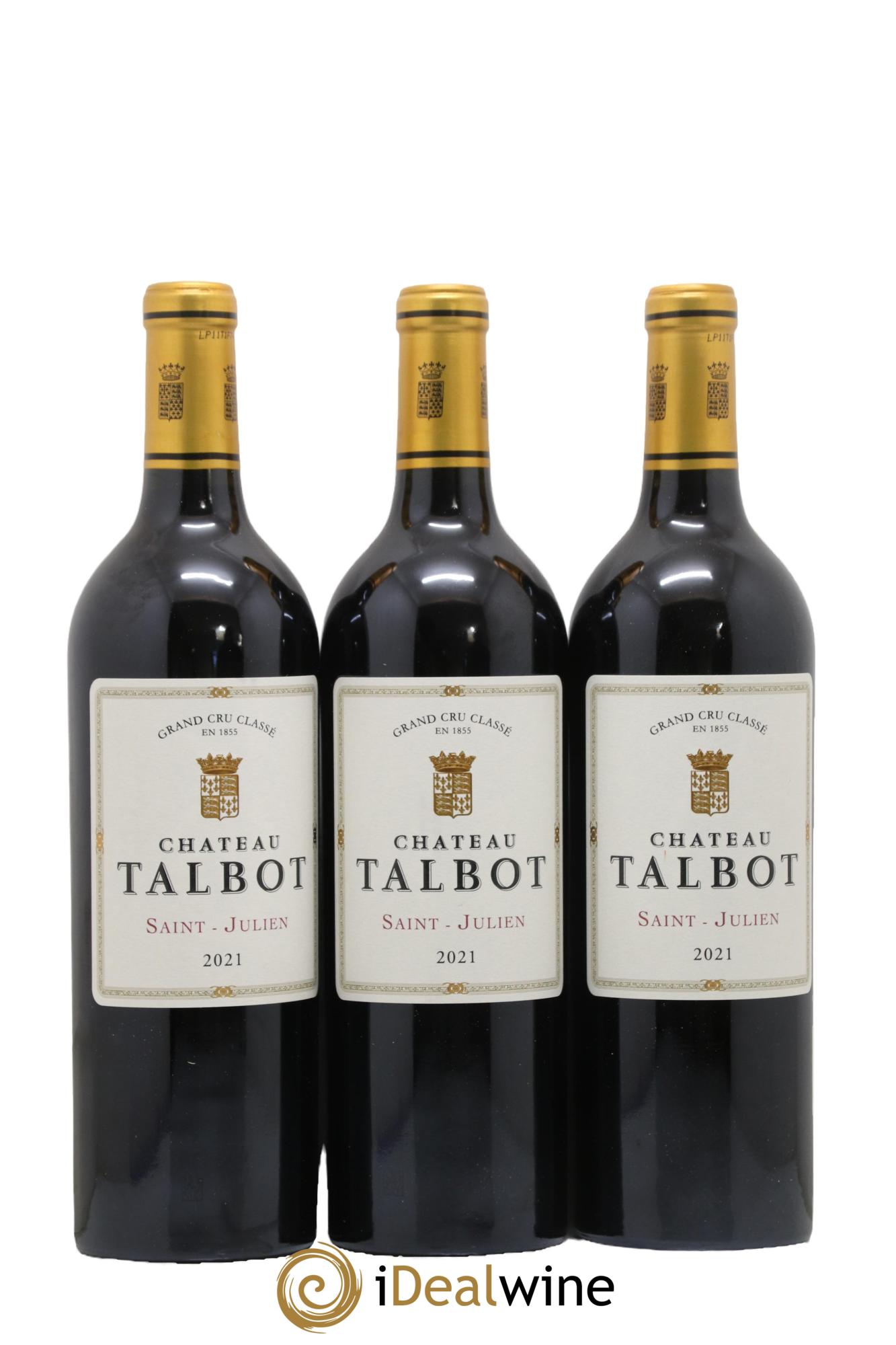 Château Talbot 4ème Grand Cru Classé 2021 - Posten von 3 Flaschen - 0