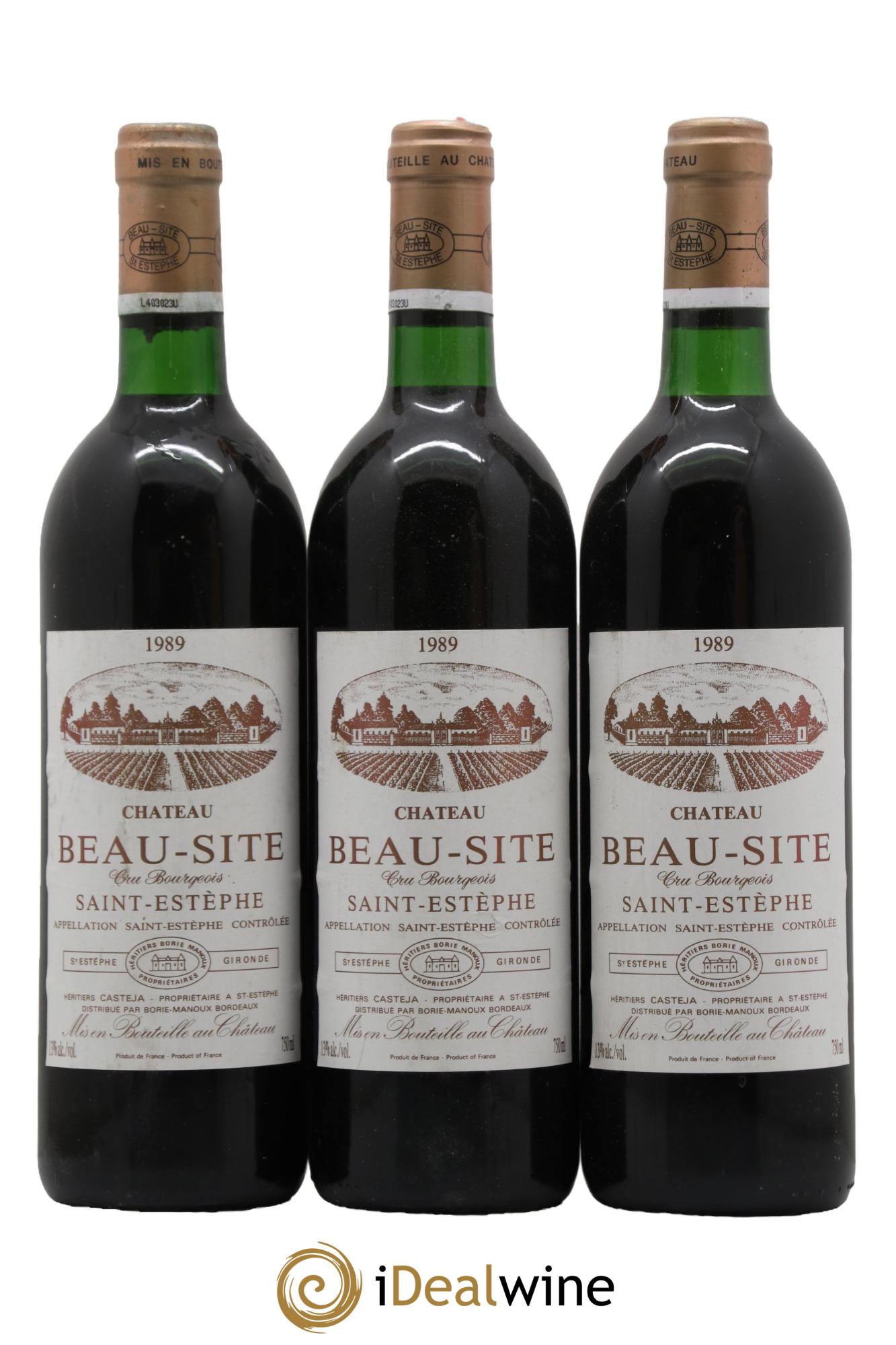 Château Beau Site Cru Bourgeois 1989 - Lot of 3 bottles - 0