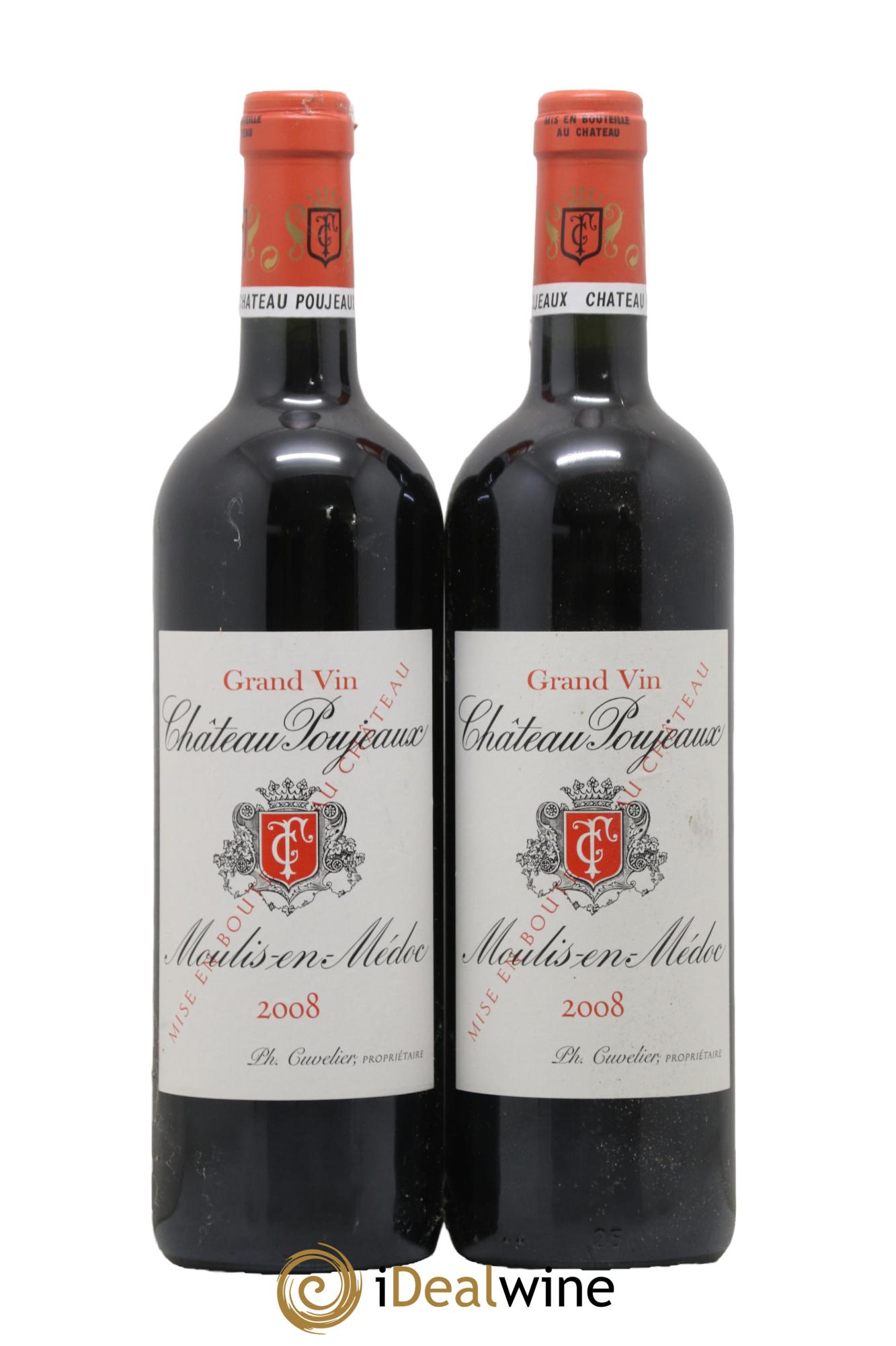 Château Poujeaux 2008 - Lot de 2 bouteilles - 0