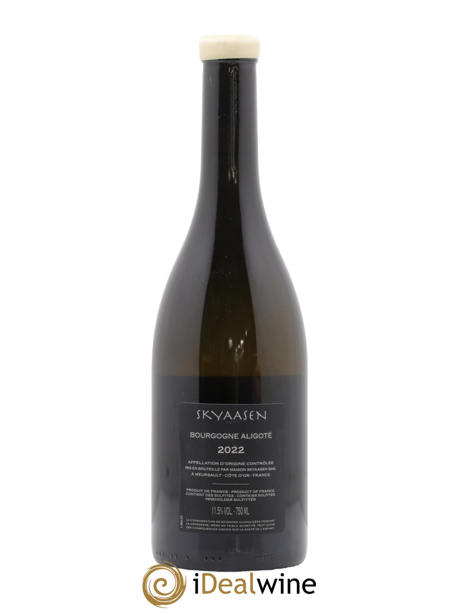 Bourgogne Aligoté Maison Skyaasen 2022 - Lot de 1 bouteille - 1