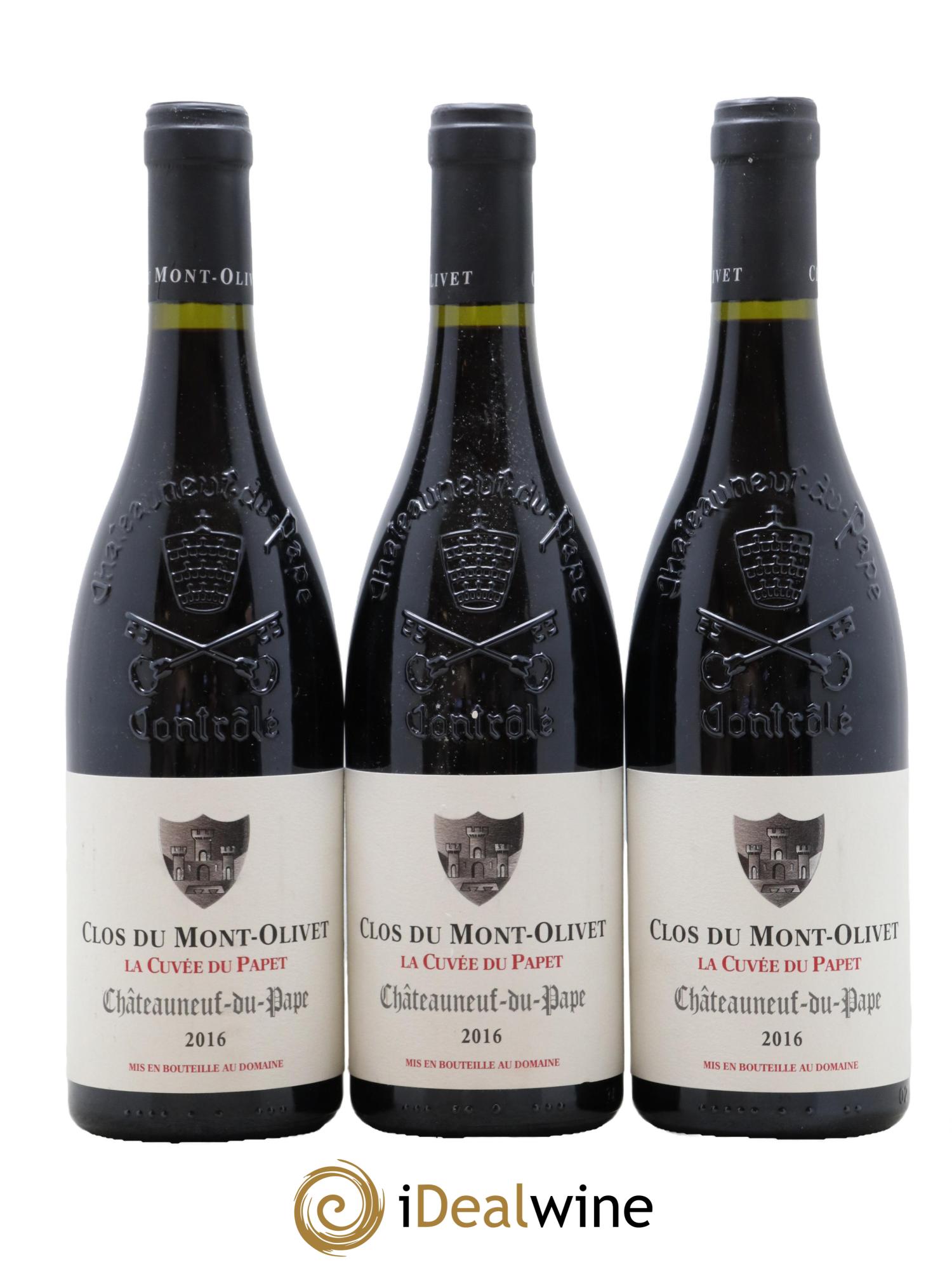 Châteauneuf-du-Pape Cuvée du Papet Clos du Mont-Olivet  2016 - Lotto di 3 bottiglie - 0