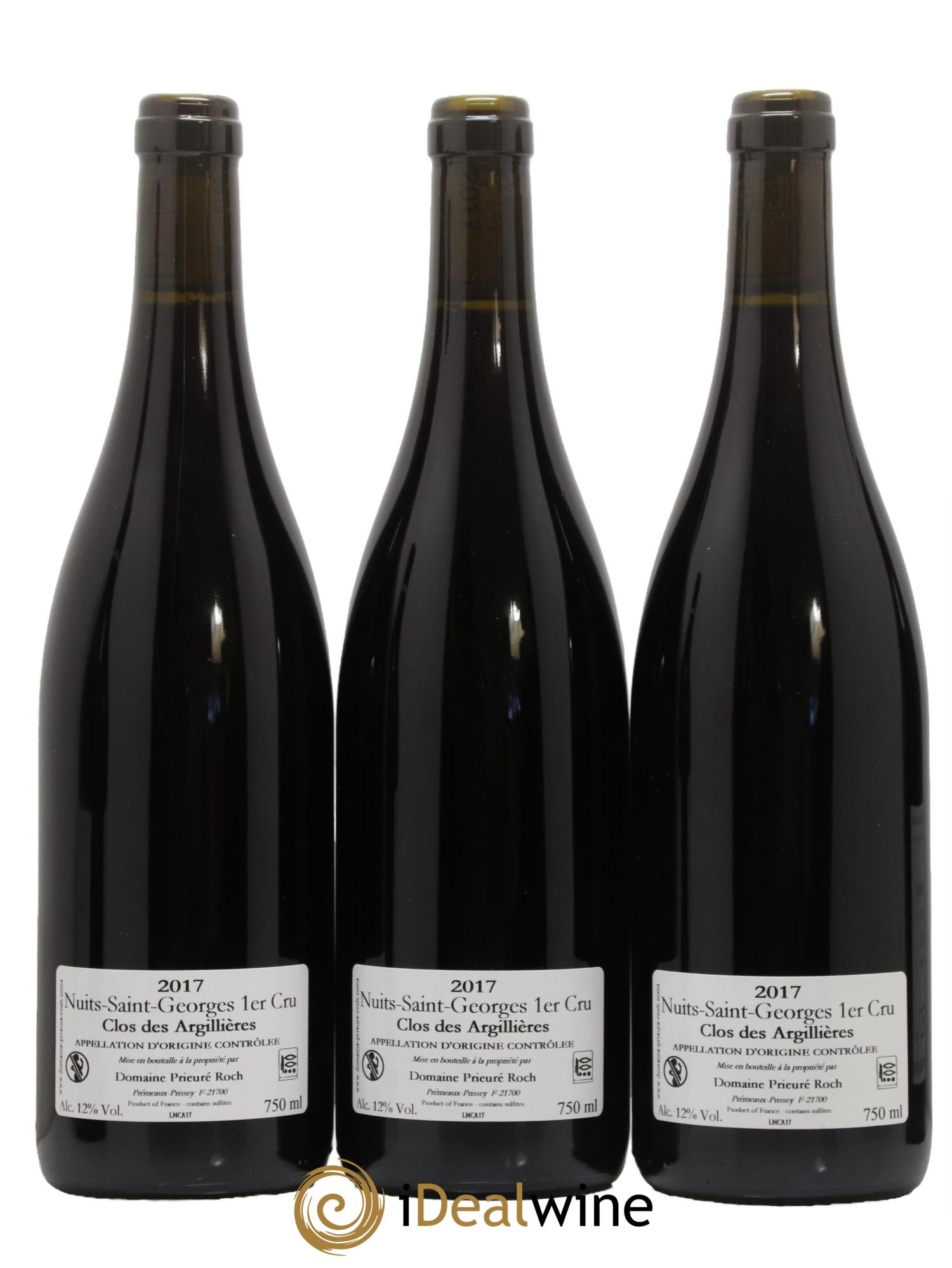 Nuits Saint-Georges 1er Cru Clos des Argillières Prieuré Roch 2017 - Lotto di 3 bottiglie - 1