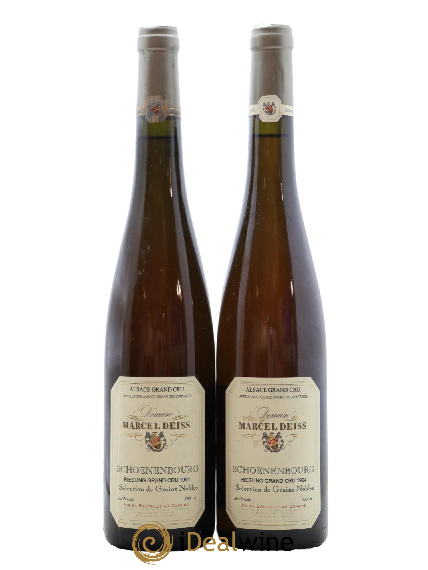 Alsace Riesling Sélection de Grains Nobles Grand Cru Schoenenbourg Marcel Deiss (Domaine) 1994 - Posten von 2 Flaschen - 0