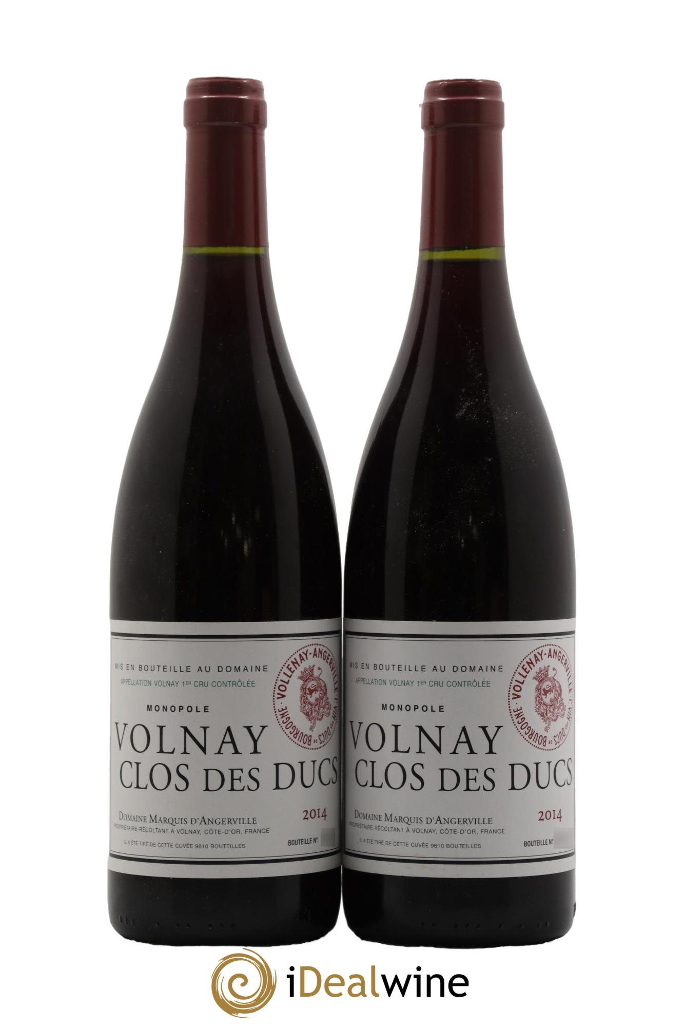 Volnay 1er Cru Clos des Ducs Marquis d'Angerville (Domaine)  2014 - Posten von 2 Flaschen - 0